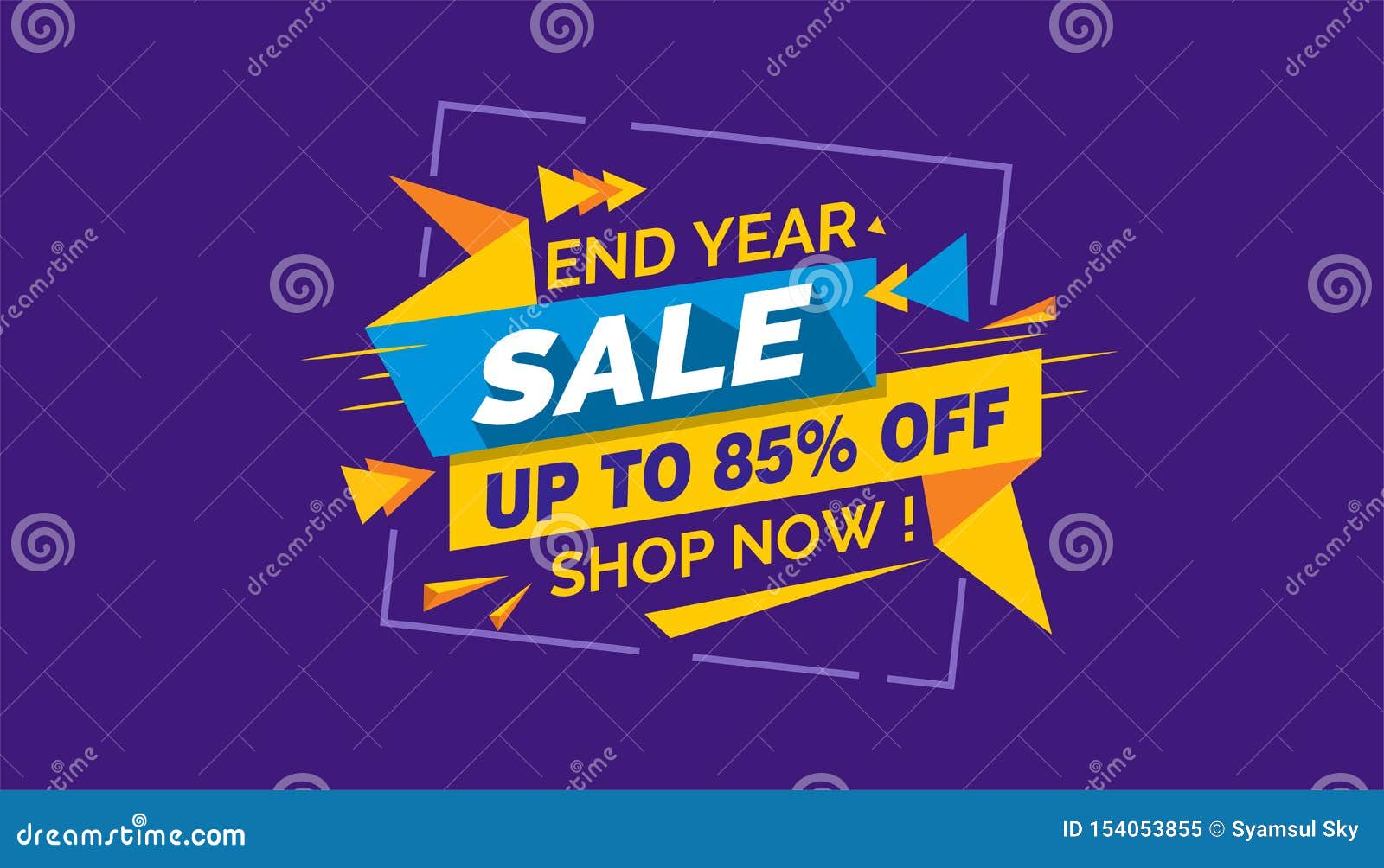 end year sale, colorful sale banner label, promo sale card