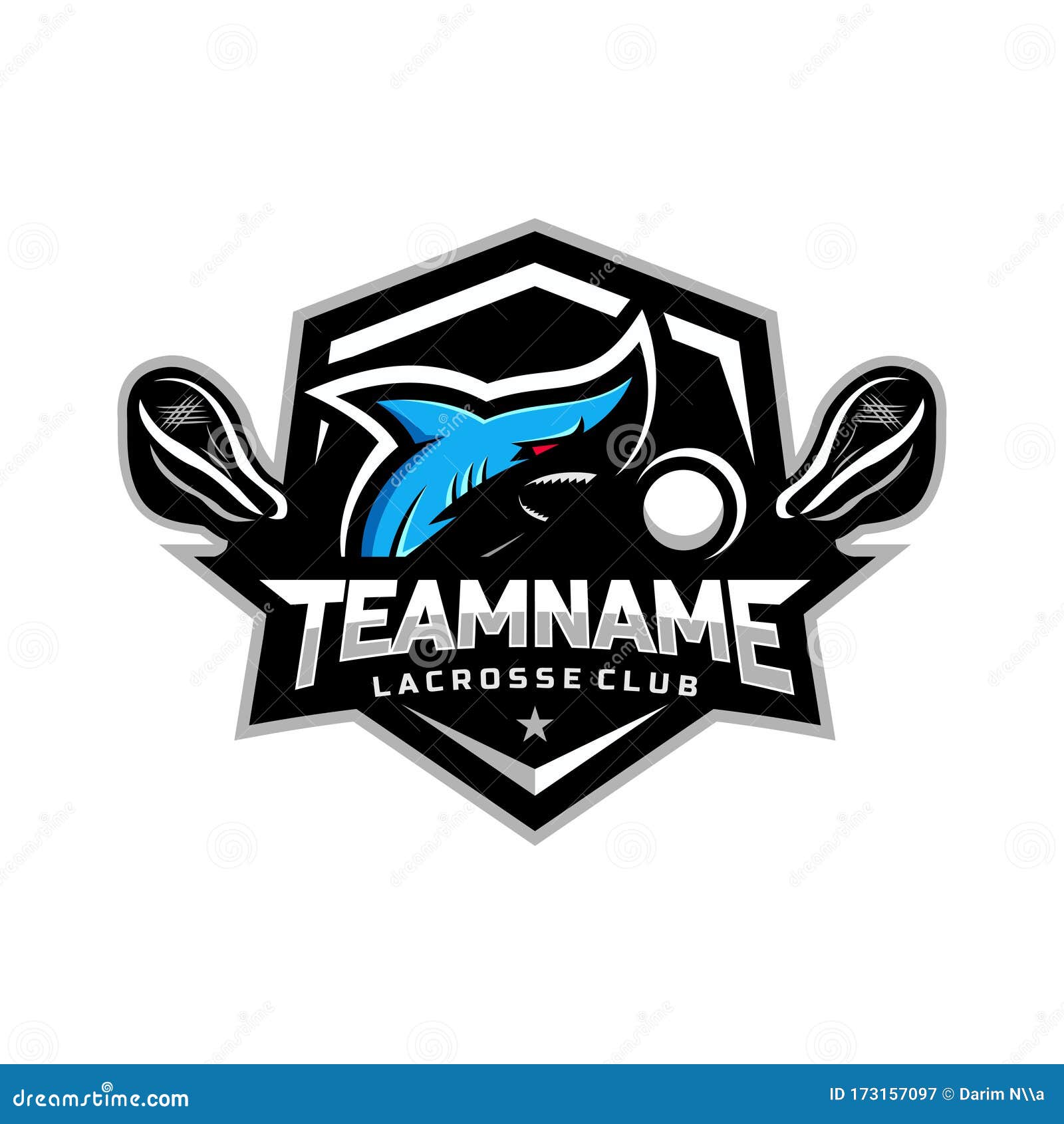 Lacrosse Team Logo, Badge, Label, Emblem. Lacrosse Sticks And Ball