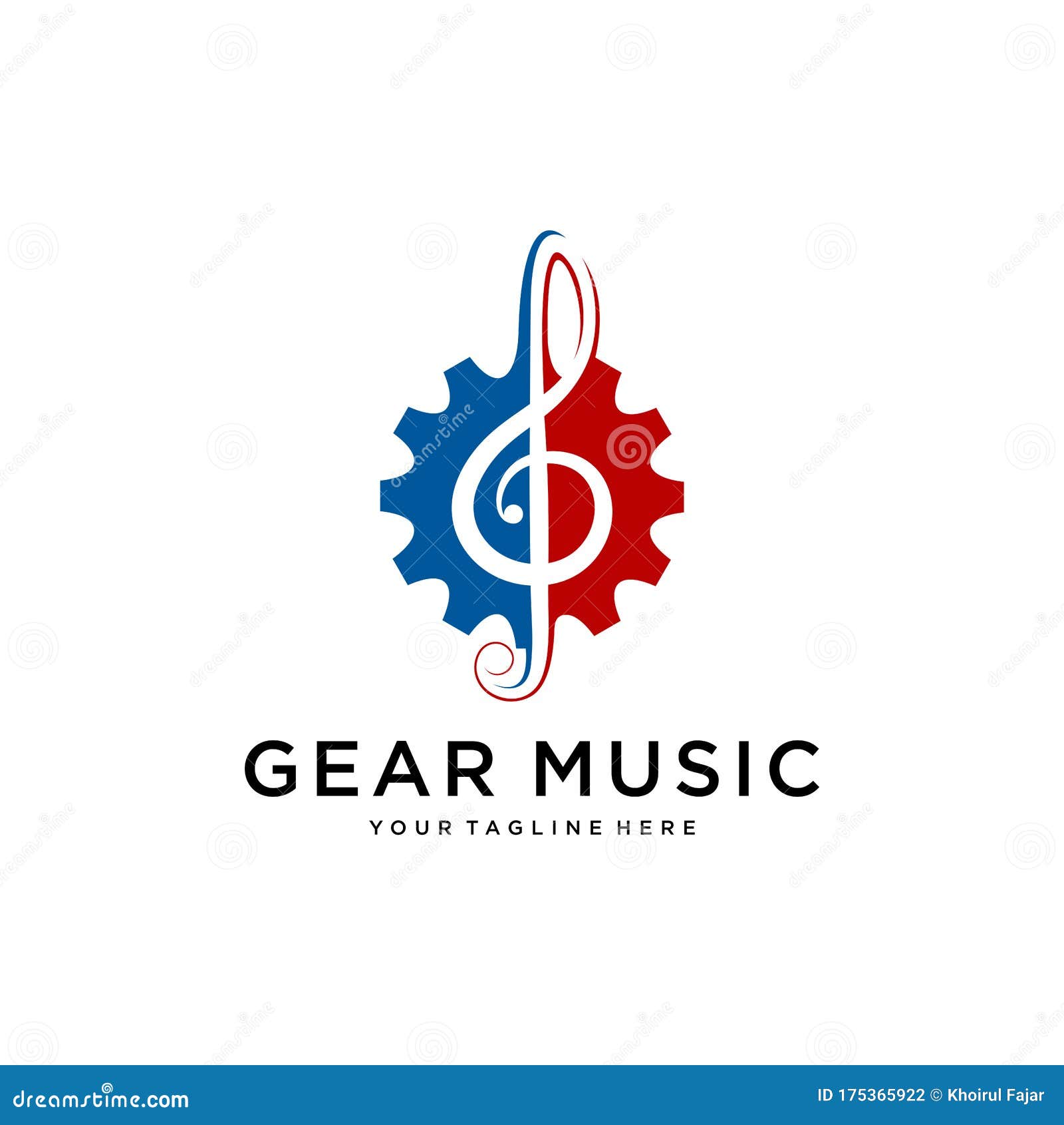 Gear and Music Symbols, Music Icons, Logo Illustrations Stock Vector
