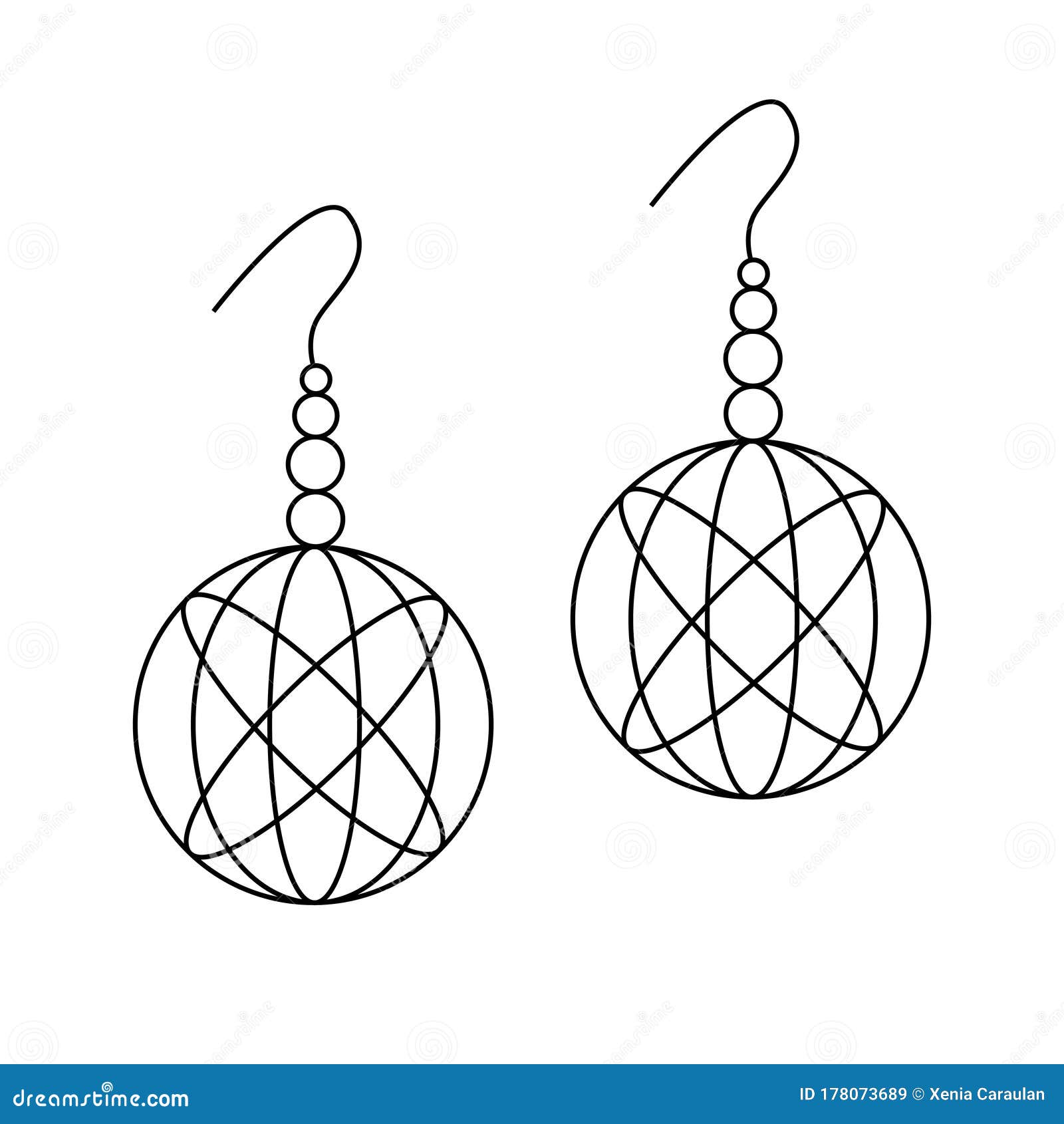 Black And White Earrings Clipart