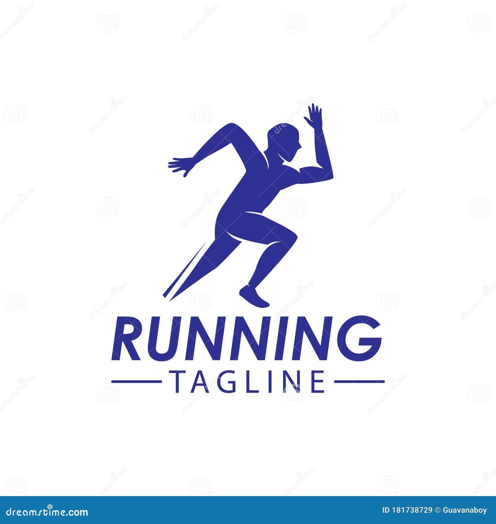 Running Sprint Jogging Minimalist Athletics Logo Design Template Vector ...