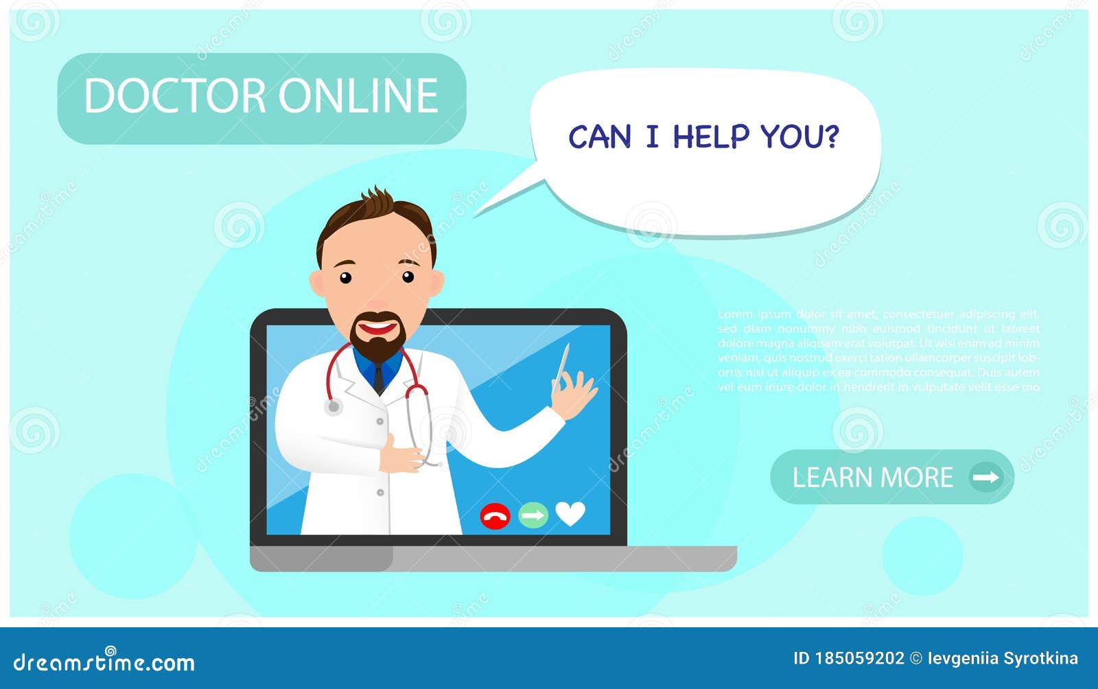 Doctor Online on Your Laptop. Online Medicine, Consultation and
