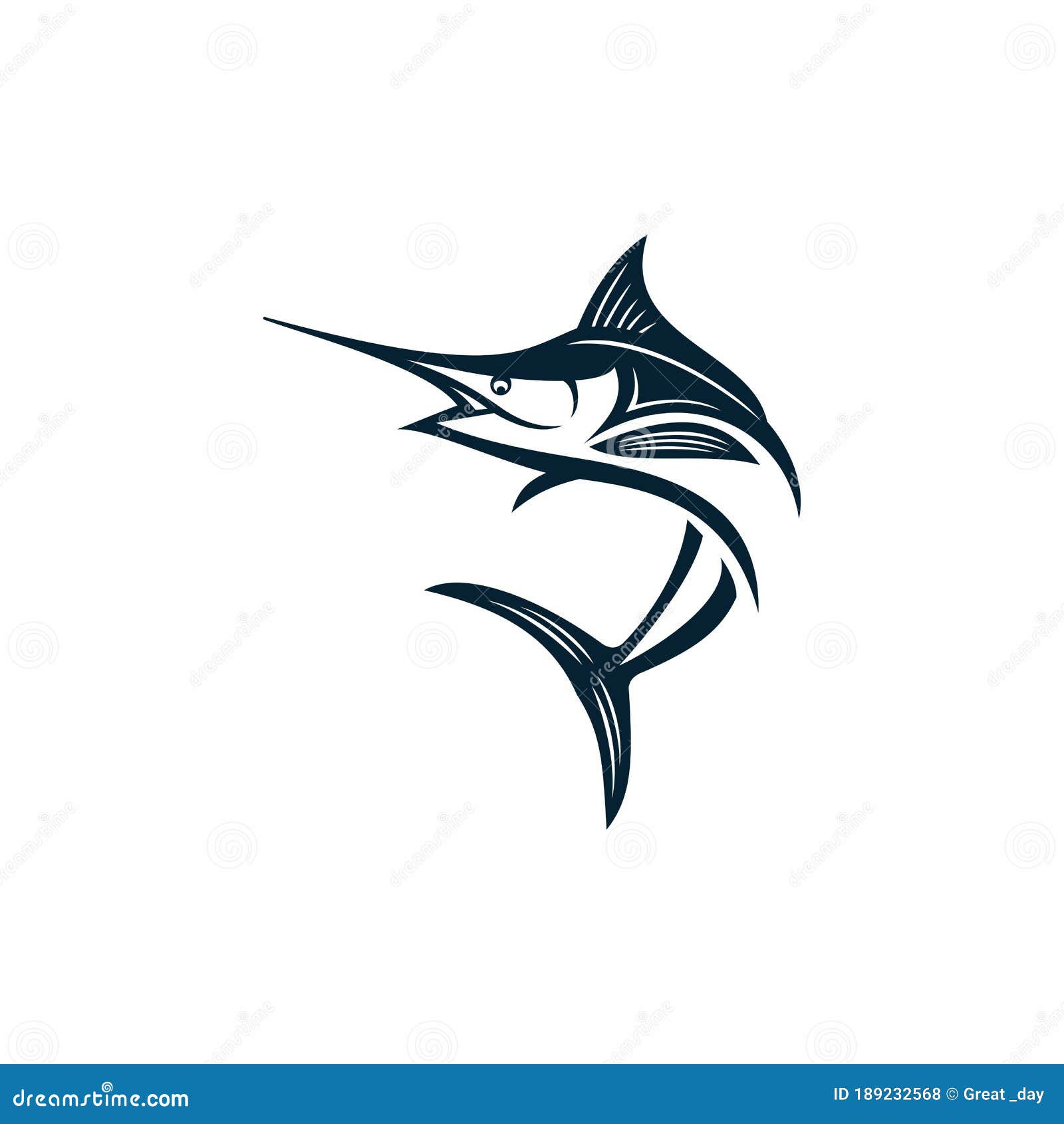 Marlin Fish Logo Design Vector Stock Vector Illustration of contest, badge 189232568