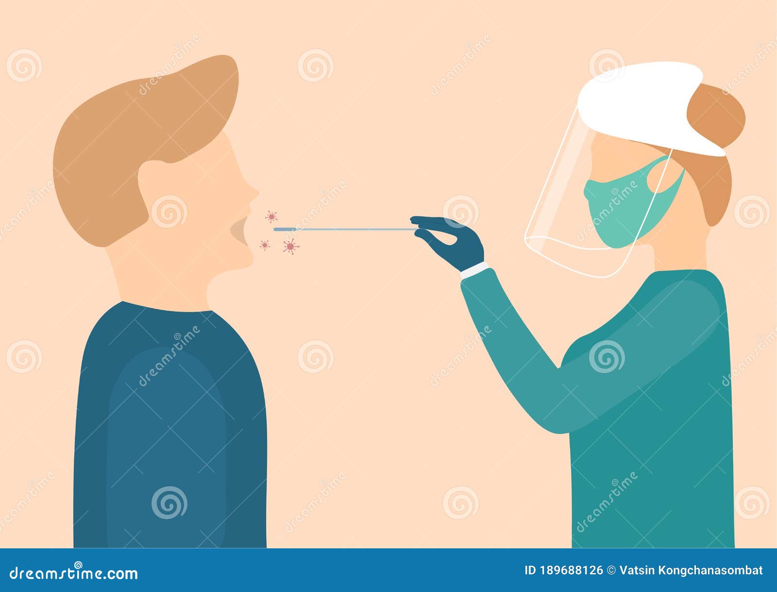 Throat Swab Test Cross Section From Side View Anatomy Inside Mouth