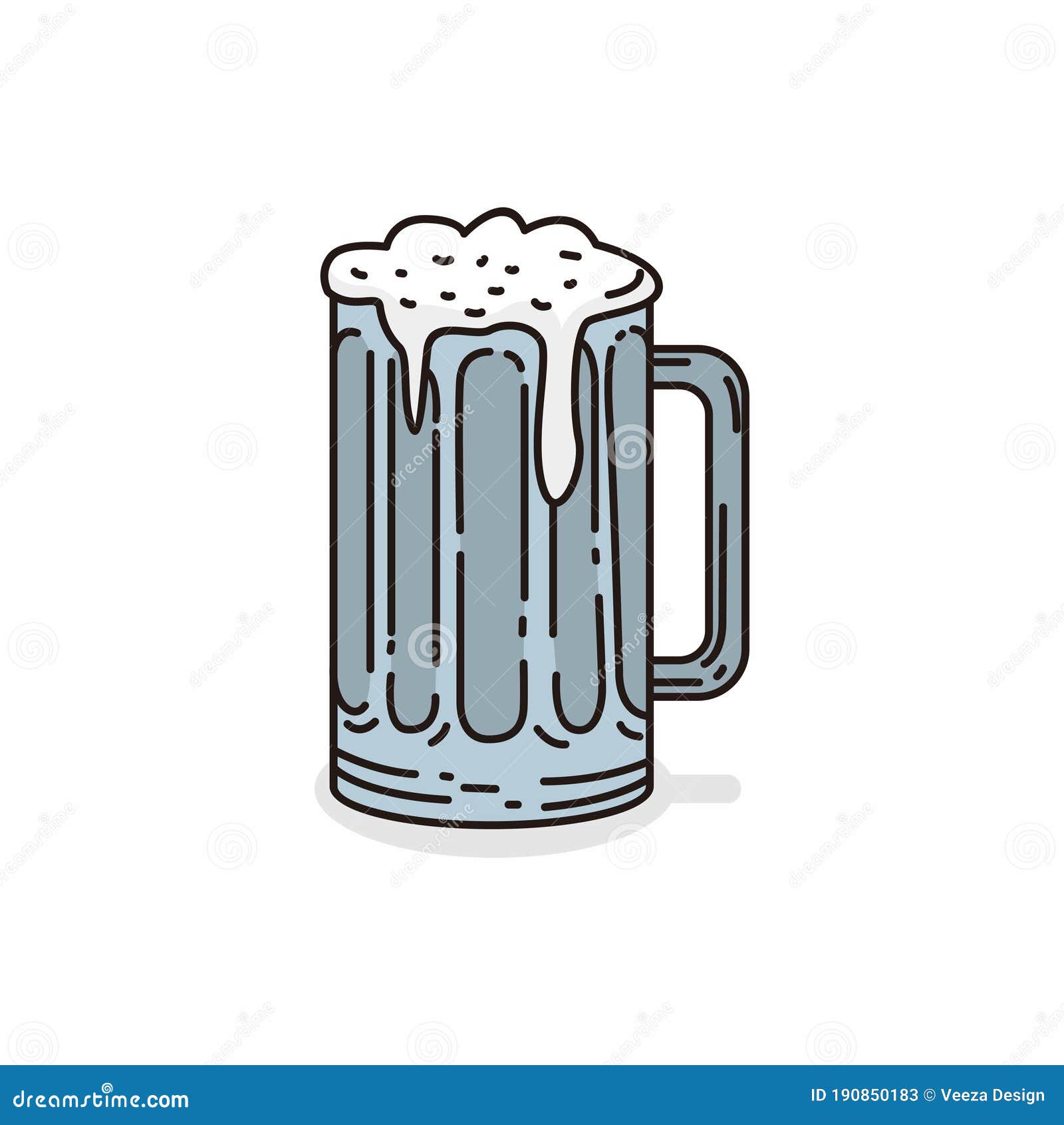 Beer Mug Simple Illustration Cartoon Style Design Vector Stock Vector -  Illustration of glass, background: 190850183