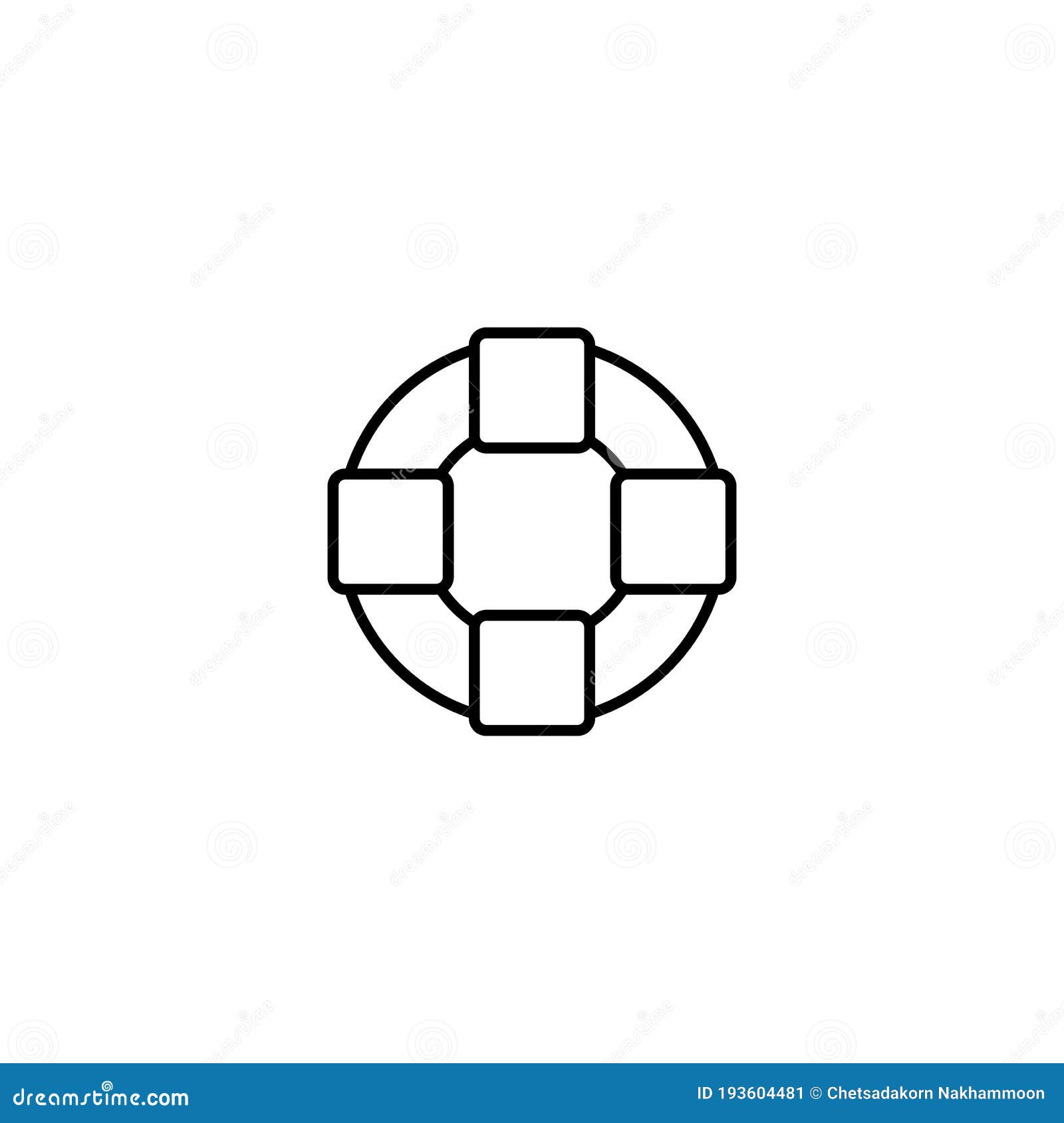 Safety Rubber Ring Thin Icon Isolated on White Background Stock Vector