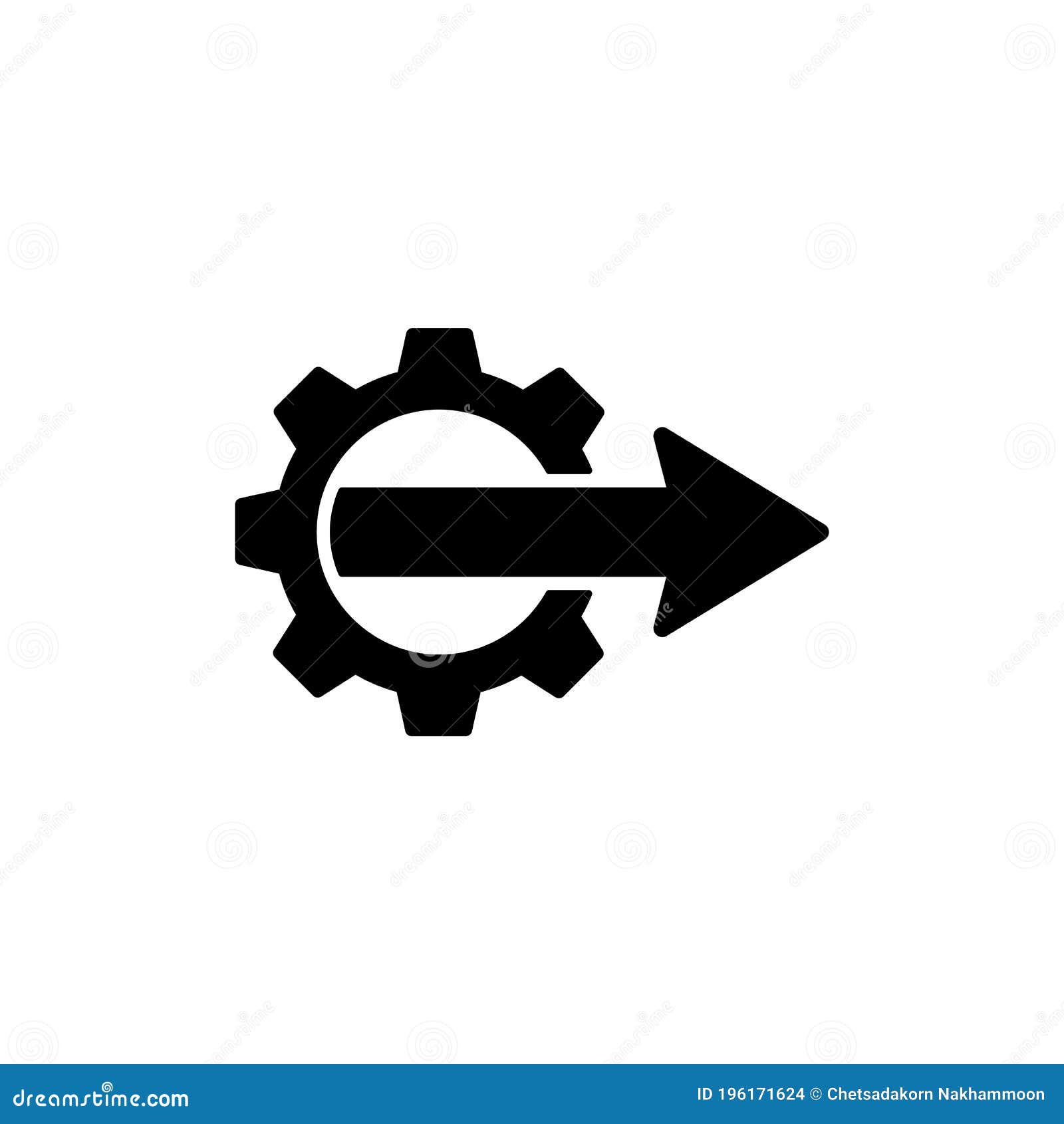Gear with Arrow Icon Vector on White Stock Vector Illustration of