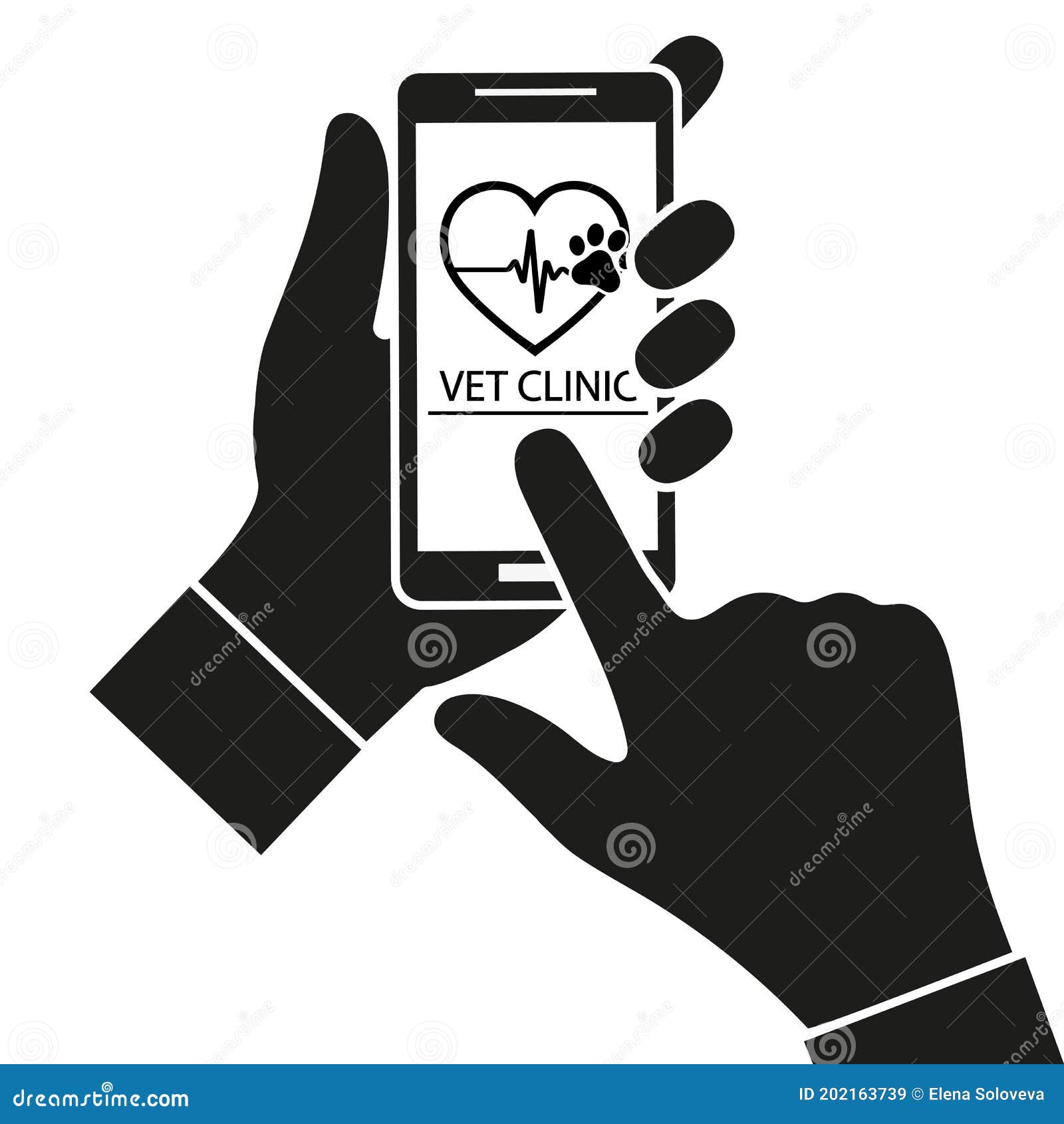Illustration of Online Veterinary Appointment. Remote Vet Consultation