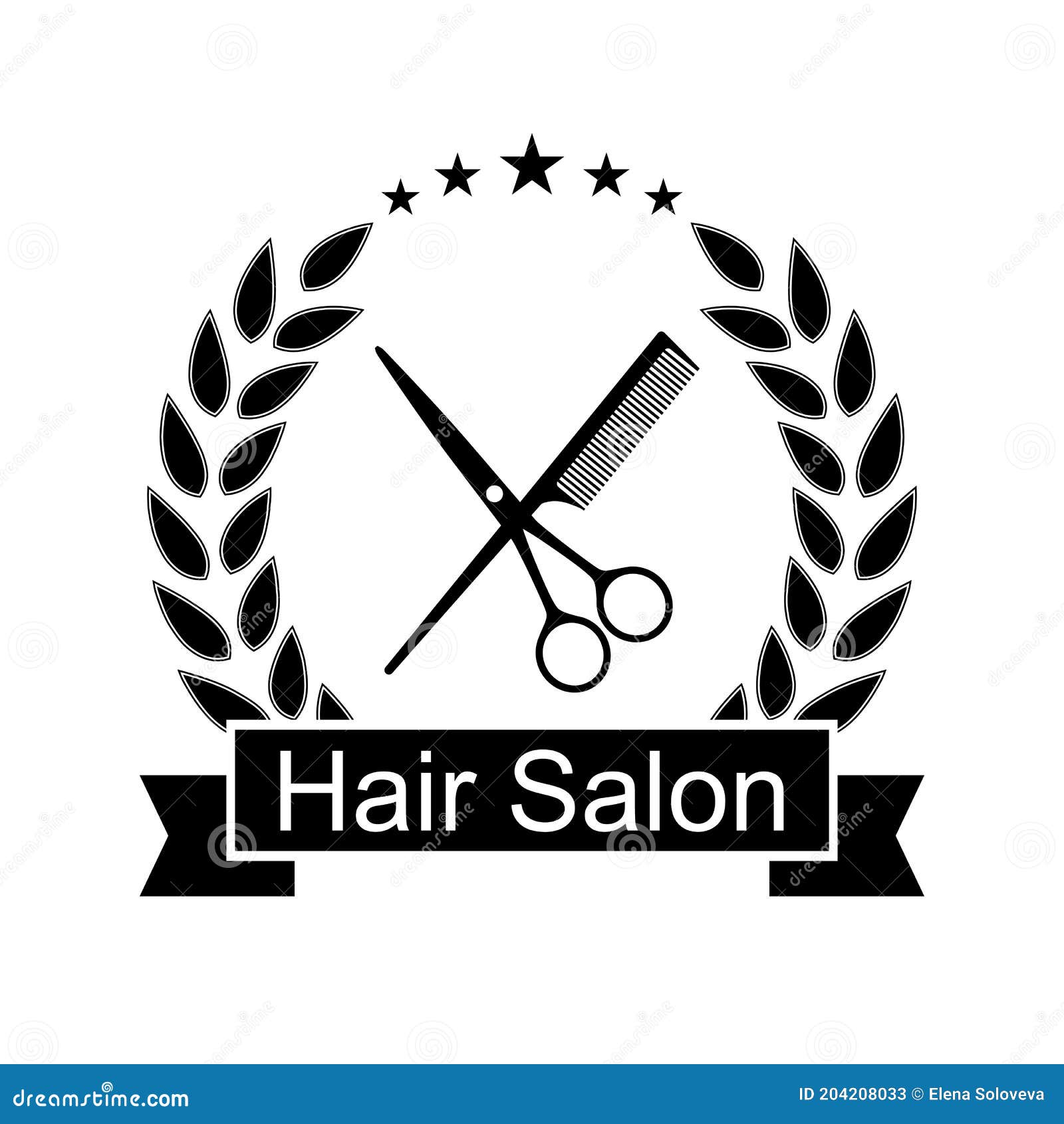 Hair salon logo barber tools isolated on  Stock Illustration  76149576  PIXTA