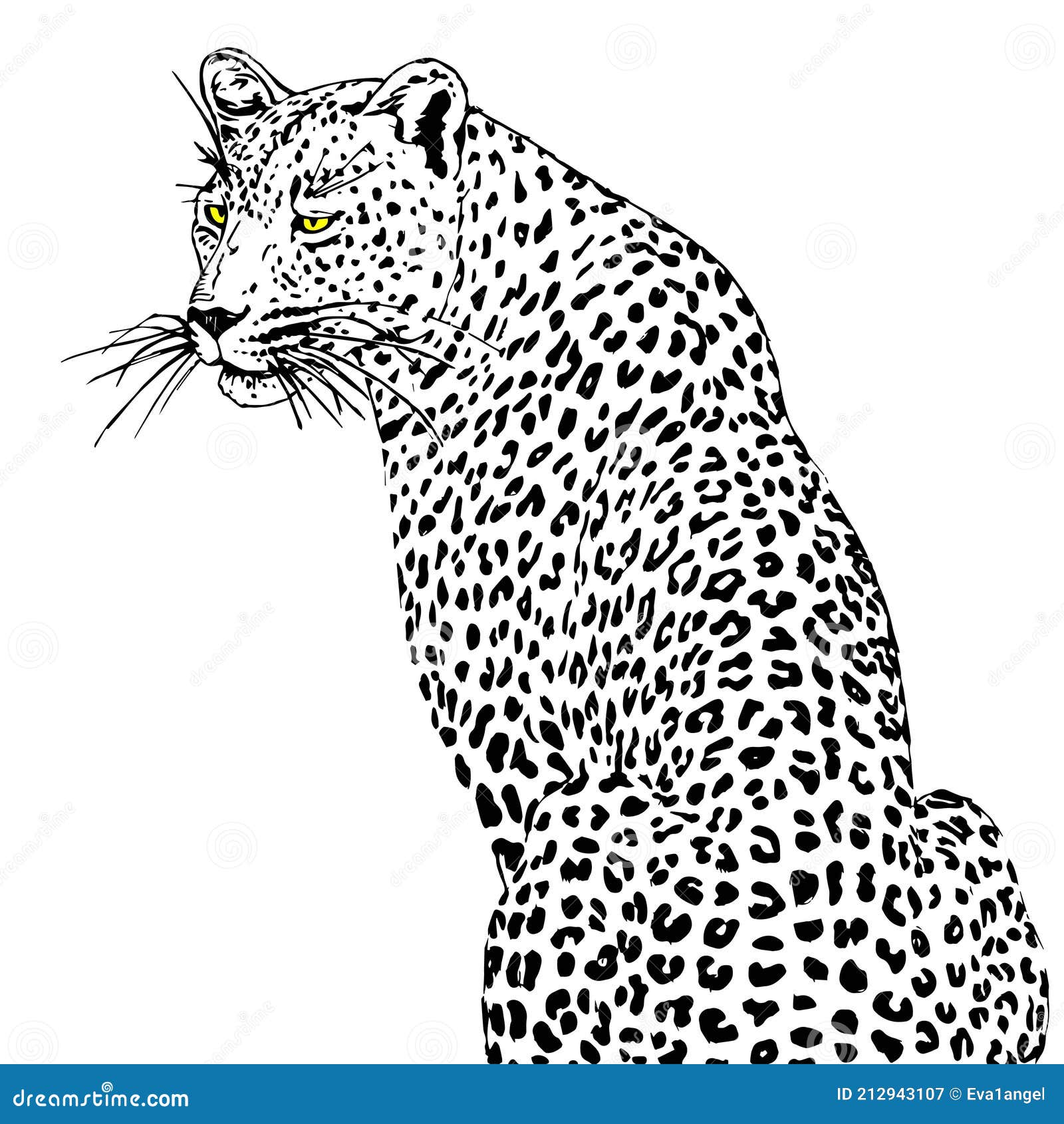 Vector leopard executed in the form of a tribal tattoo Stock