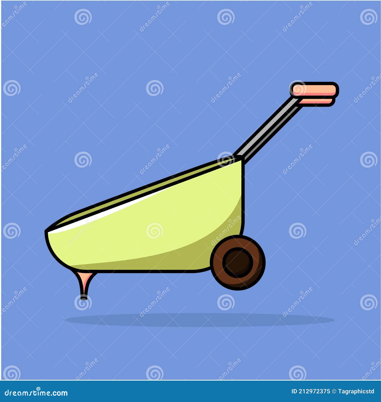 Green Cart With Wheel And Handles. The Means Of Transportation Of Small