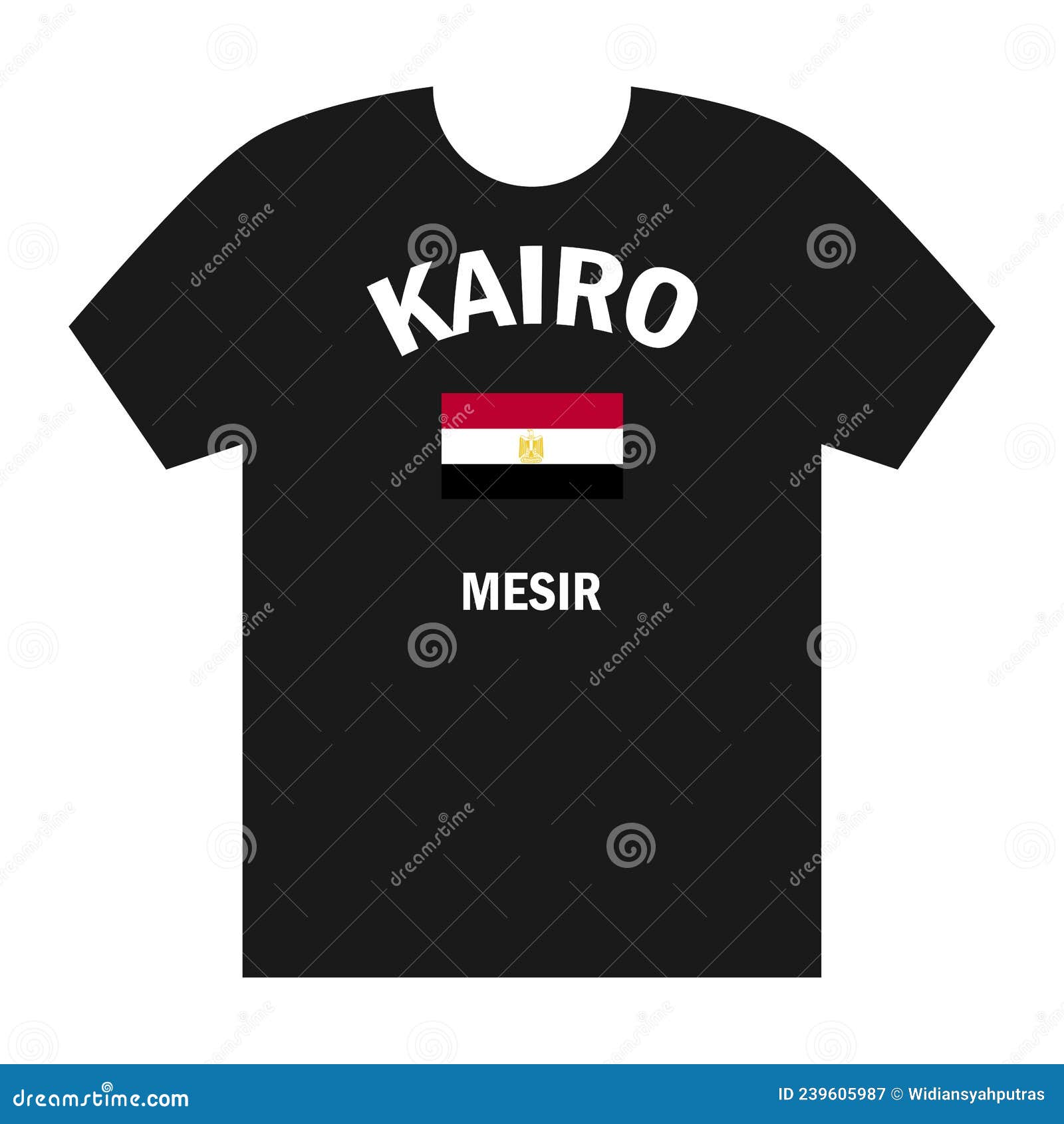 T-shirt Design, Cairo and Egypt Writing Plus the Egyptian Flag