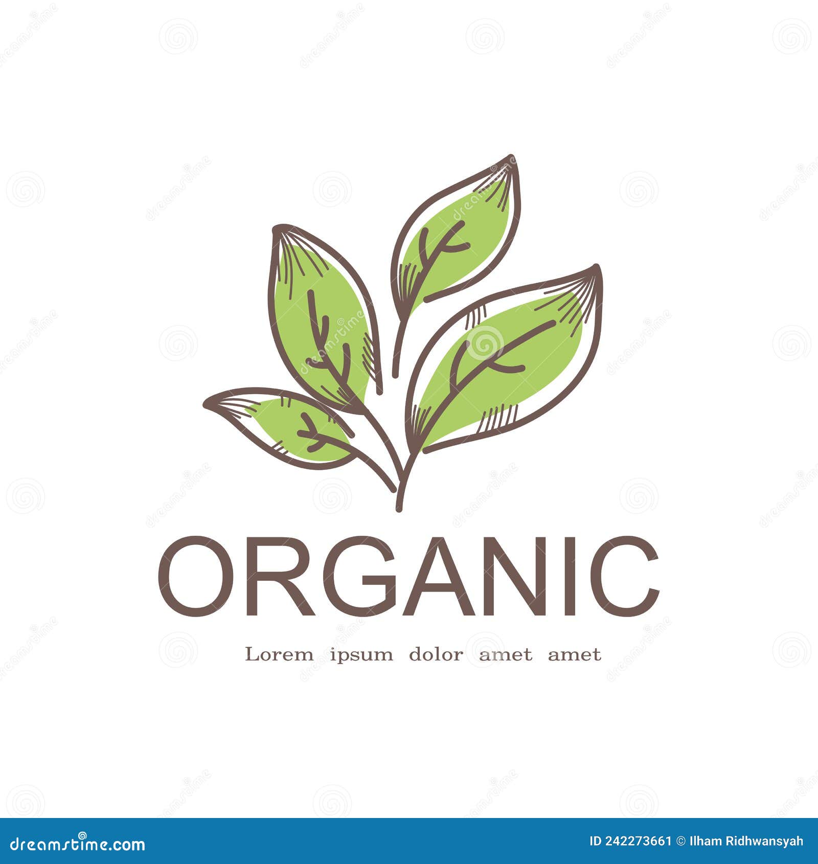 Logo Nature Organic Brand Design Vector Stock Vector Illustration of