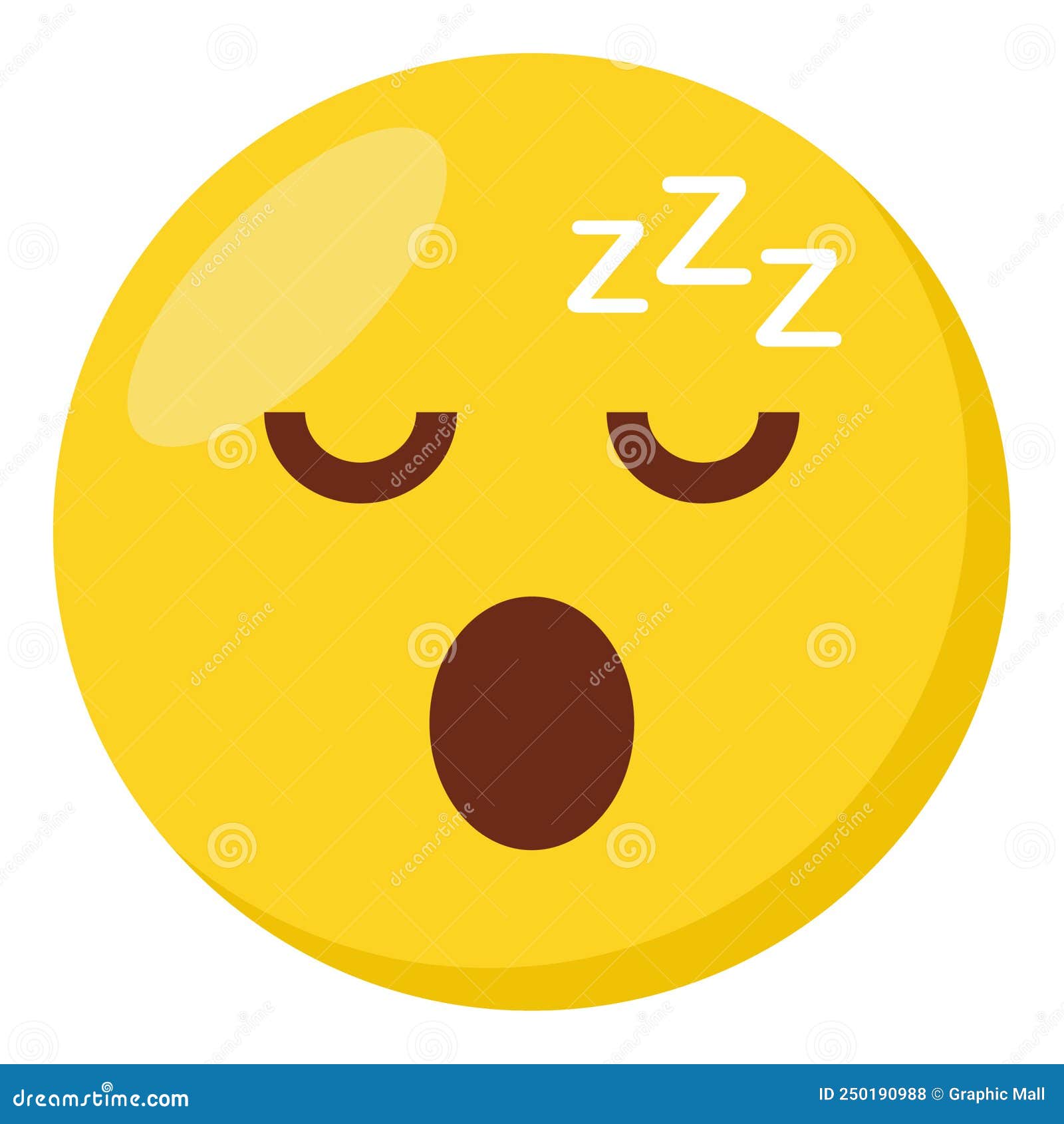 Sleeping Face Emoticon Filled Outline Icon Vector Illustration