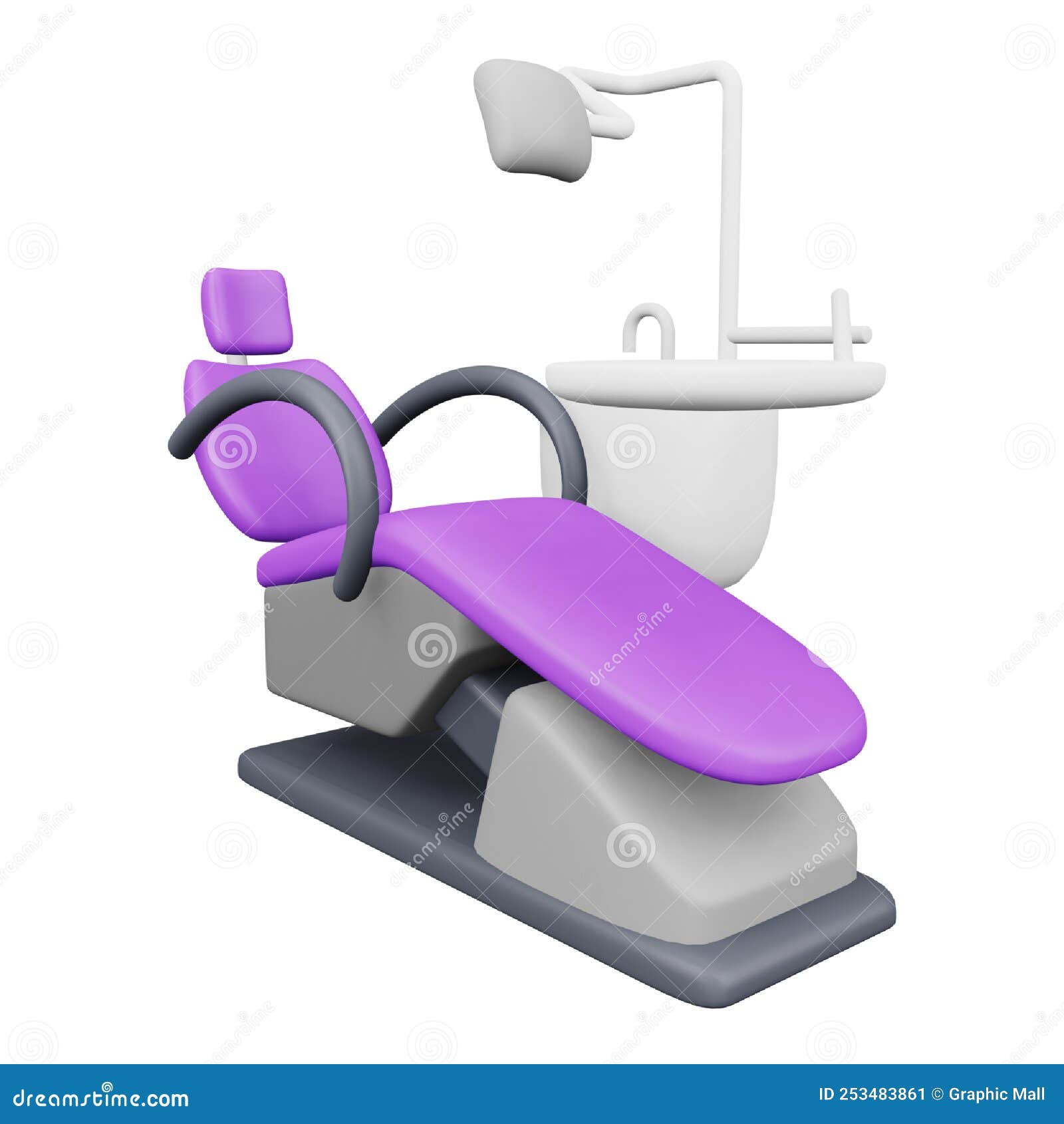 Dental Chair 3D Rendering Isometric Icon. Stock Vector Illustration