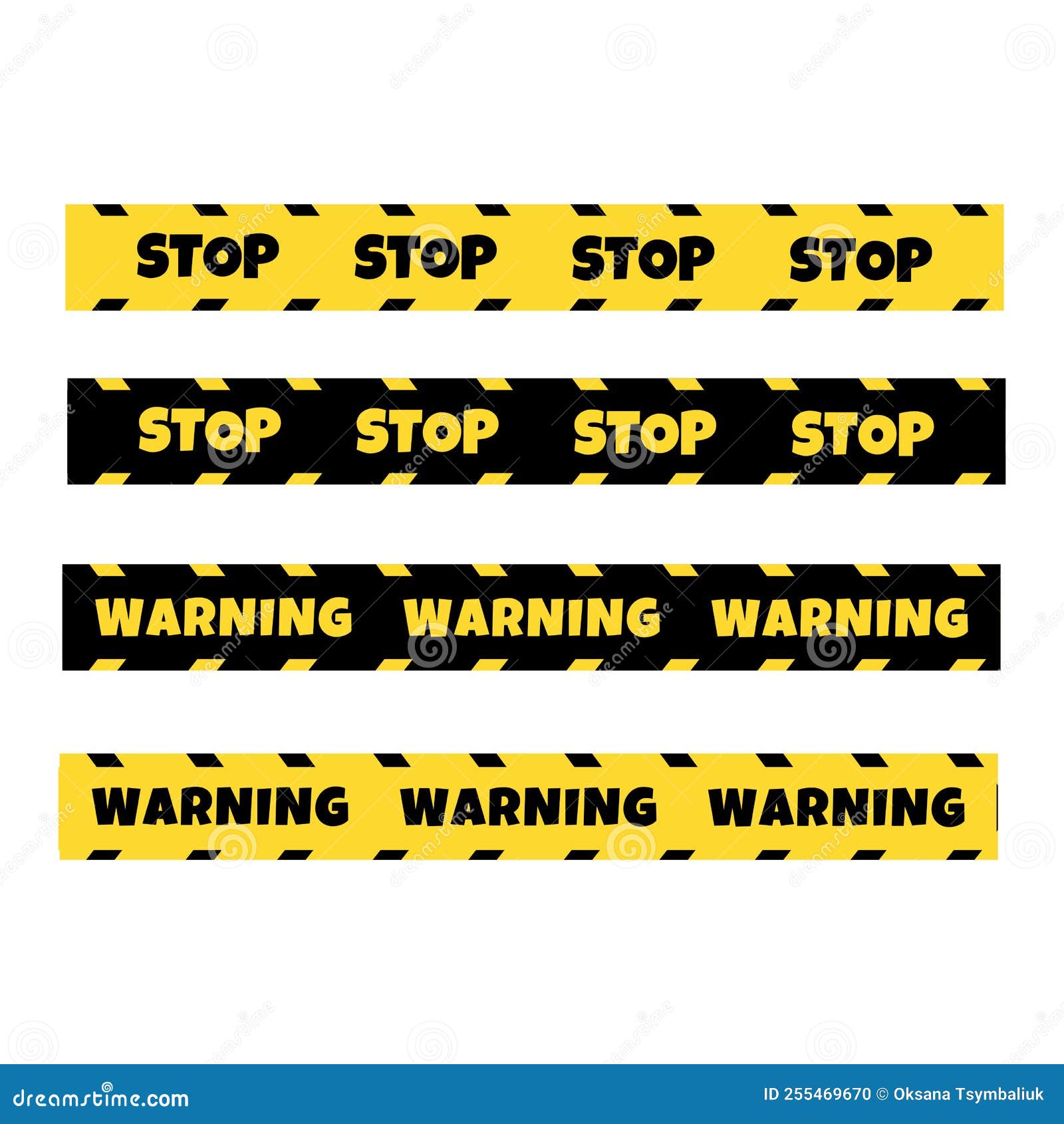 Warning Tapes Set For Construction And Crime. Stop Tapes. Vector