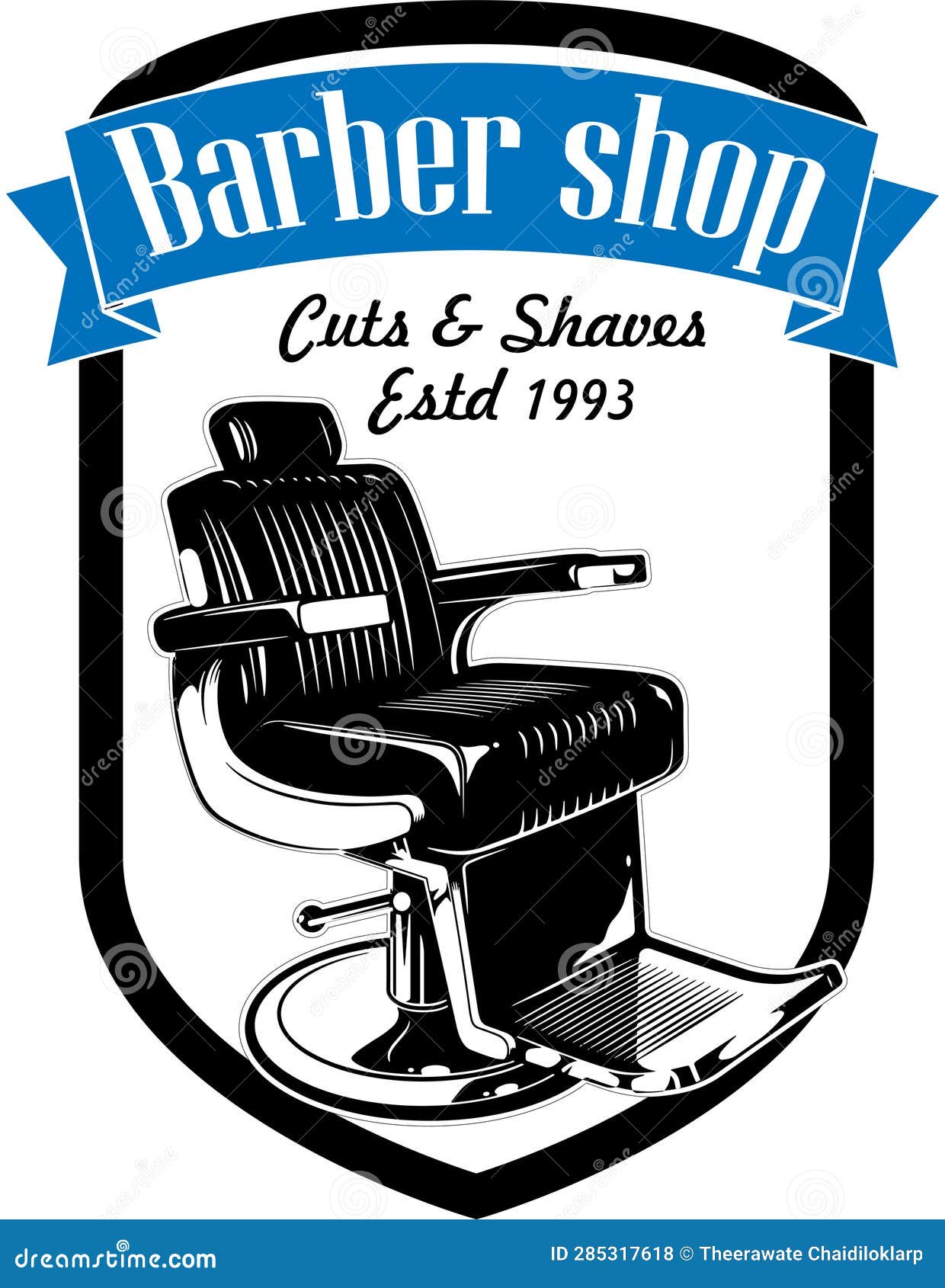 Barber chair logo stock vector. Illustration of logo 285317618