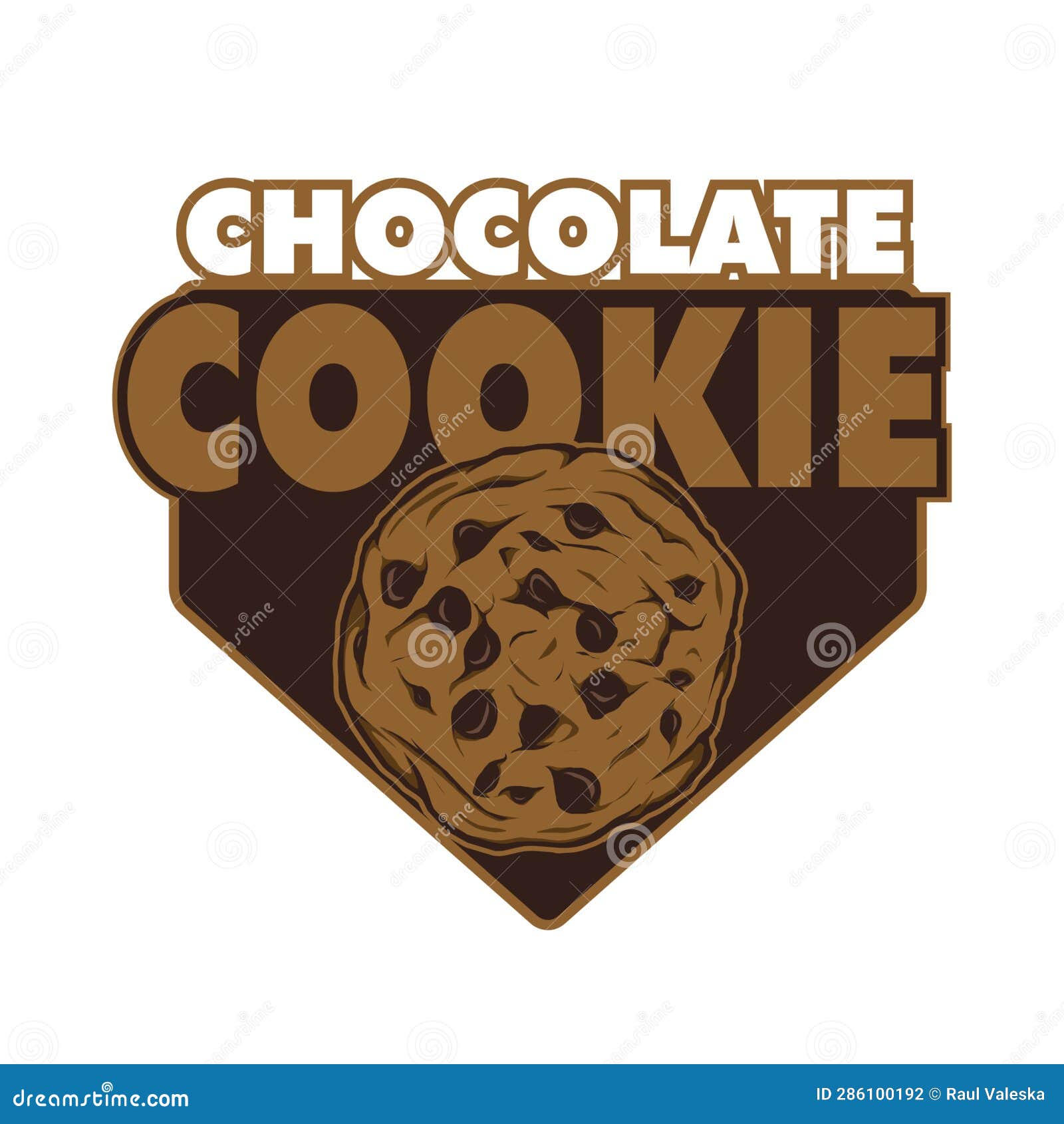 Chocolate Cookie Logo Design Template Stock Vector Illustration of baked, snack 286100192