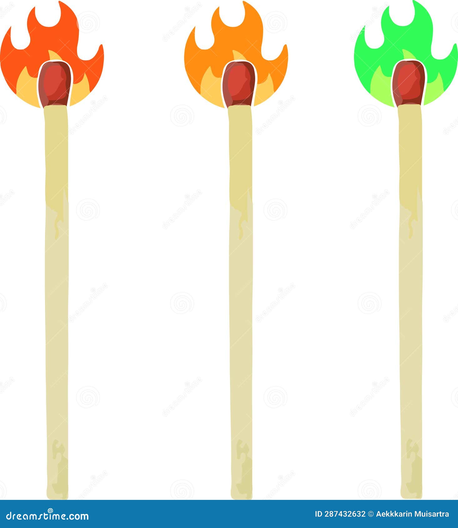 Several Flammable Matches are Ready for Use. Stock Illustration Illustration of fire, white
