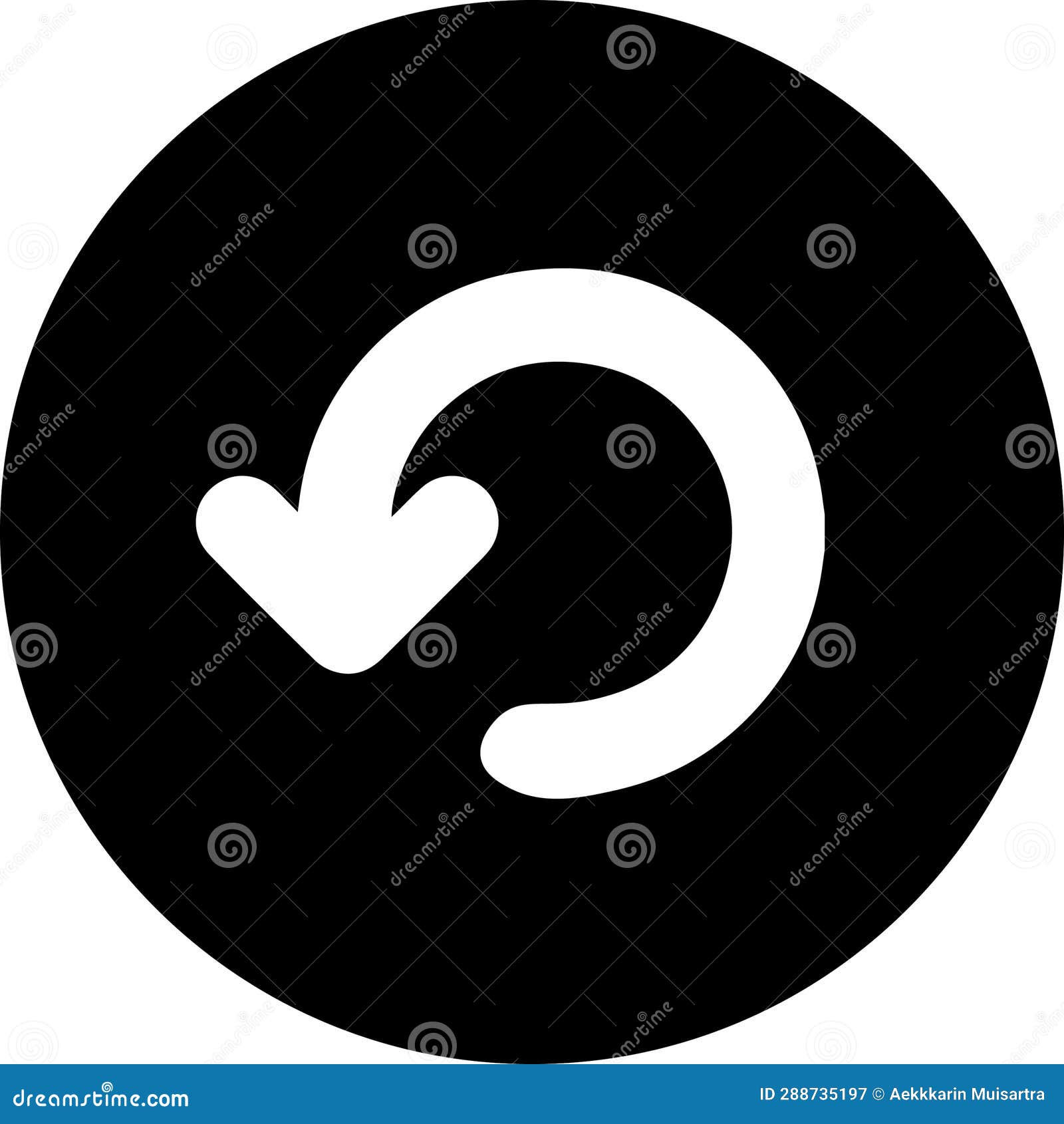 A White Undo Mark with a Black Circle Around it Stock Illustration