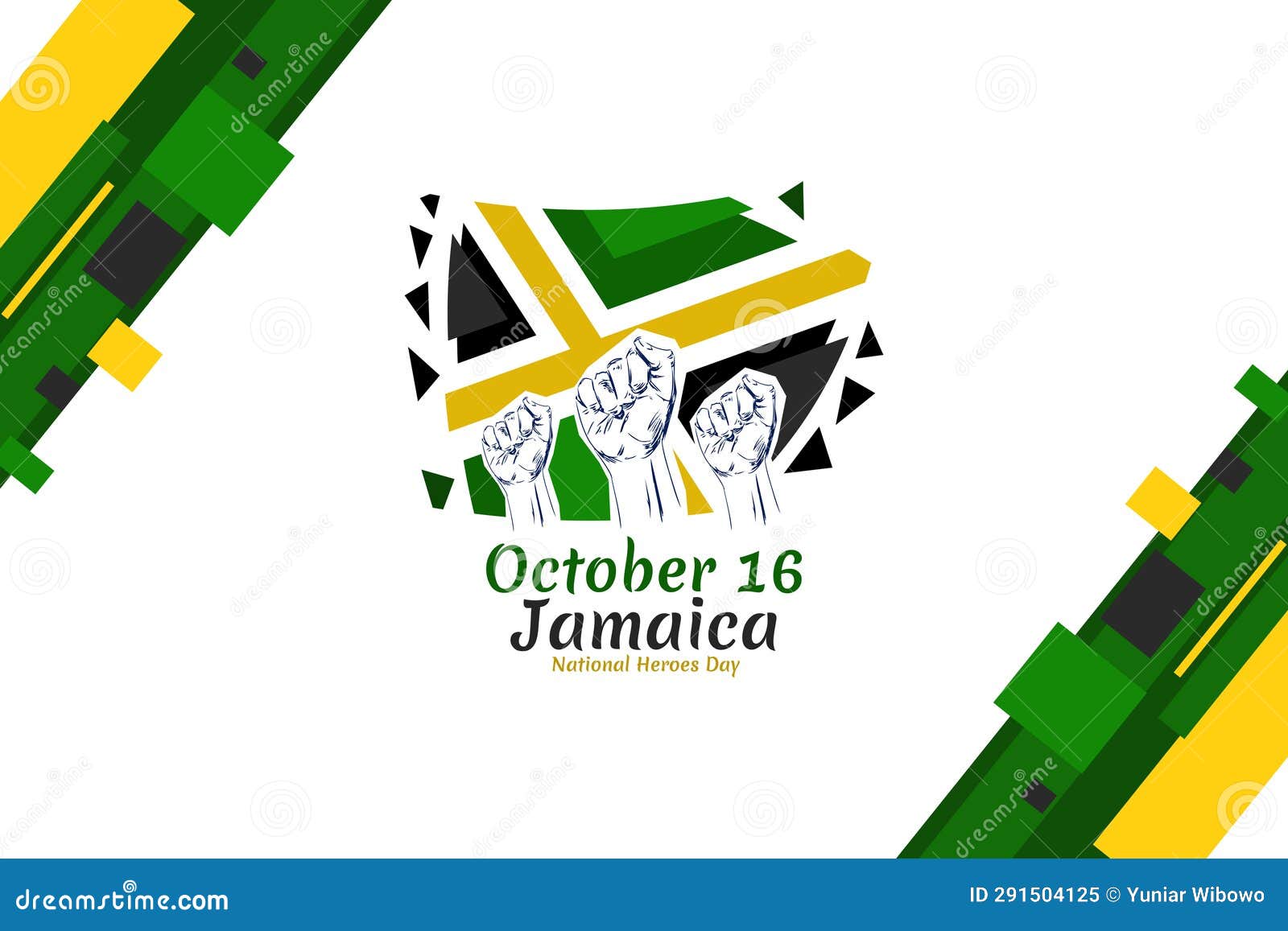 October 16, National Heroes Day of Jamaica. Public Holidays in Jamaica Vector Illustration Stock