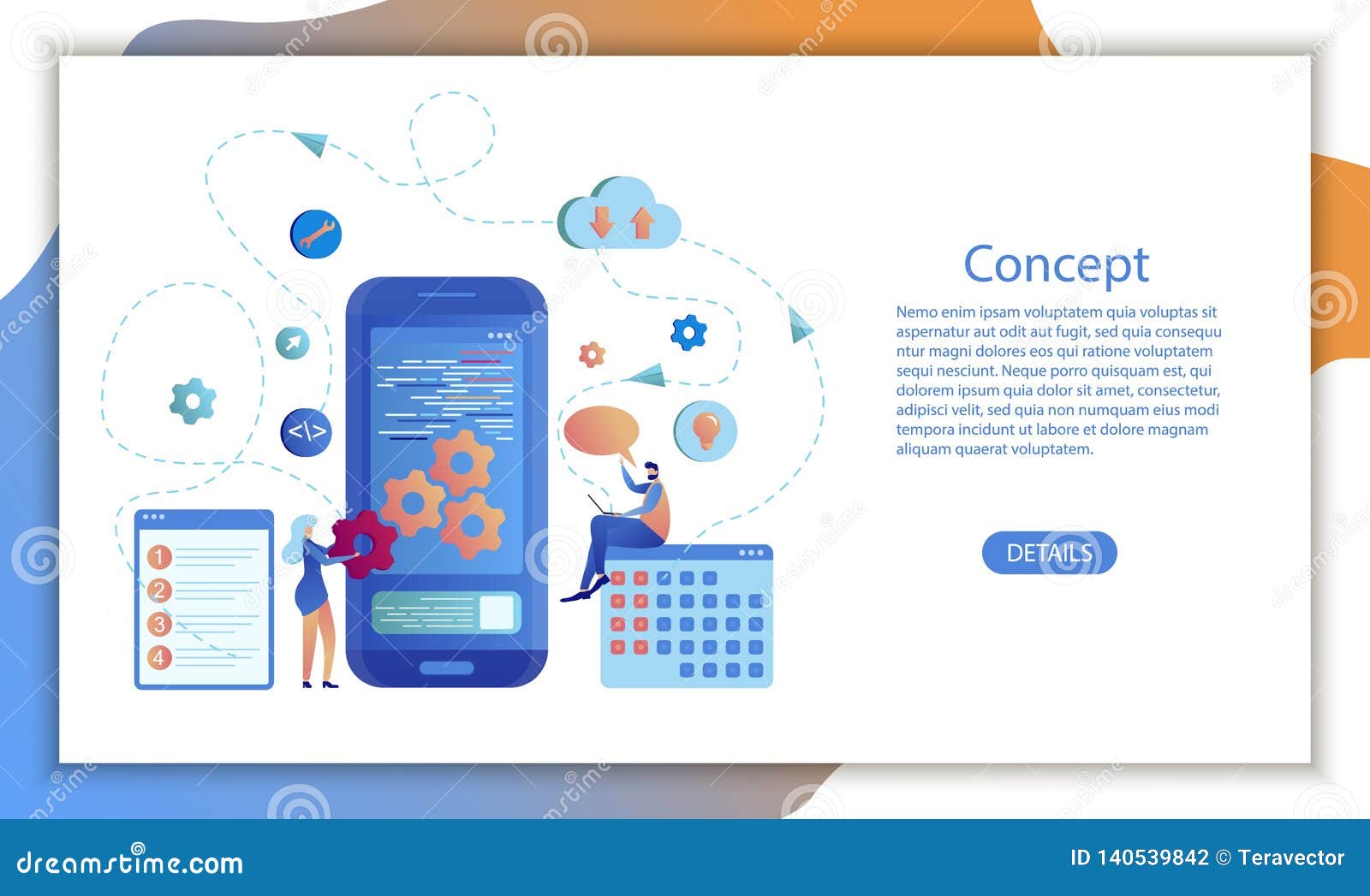 Download Mobile App Business Calendar Software Design Stock Vector - Illustration of mobile, phone: 140539842