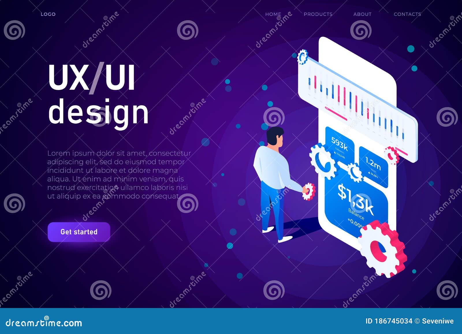 Mobile App Development Ux Ui Design Illsutrtaion Concept Both Mobile App Developer And Ui Designer Creating The User Stock Vector Illustration Of Isometric Application
