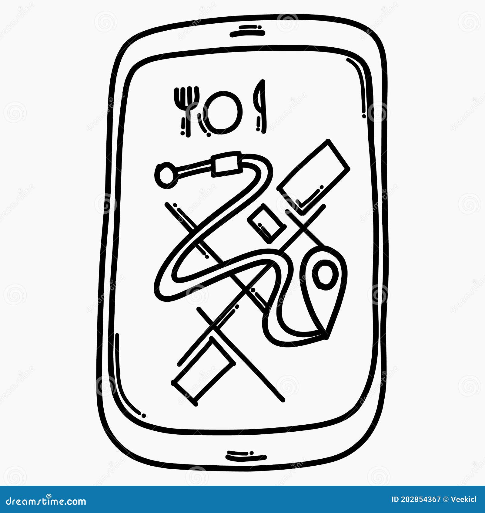 UI mobile app wireframe doodle - Stock Illustration [42896199] - PIXTA