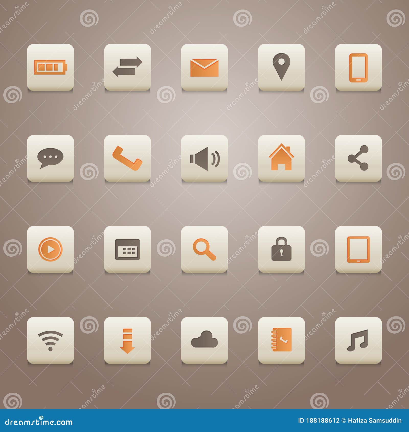 Mobile App Icon Set. Vector Illustration Decorative Design Stock Vector