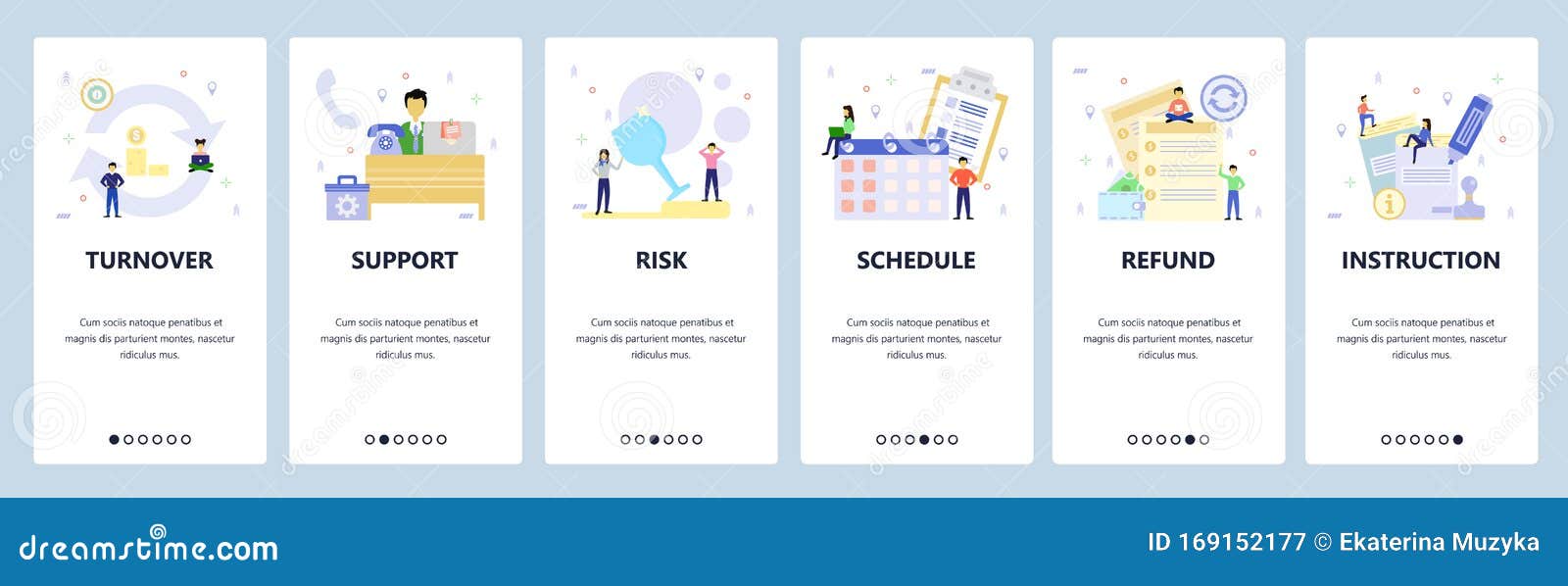 Mobile App Onboarding Screens. Business Risk Management, Refund