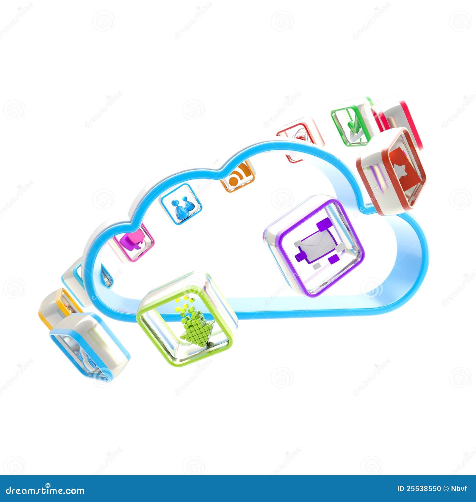 Mobile Application Cloud Technology Icon Stock Photo ...