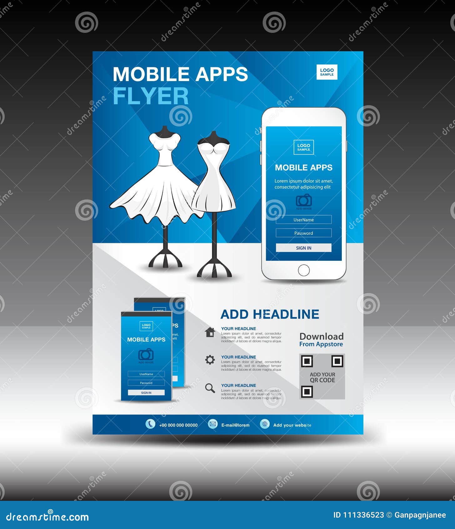 Mobile Apps Flyer Template for Boutique Shop. Business Brochure With Regard To Boutique Flyer Template Free