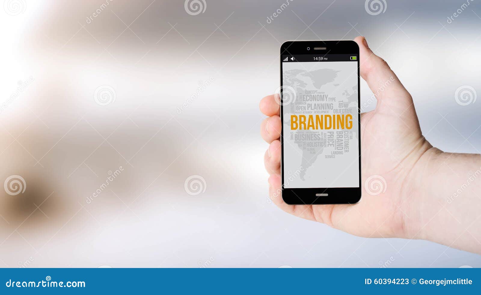 mobile brandings on userÃÂ´s hand