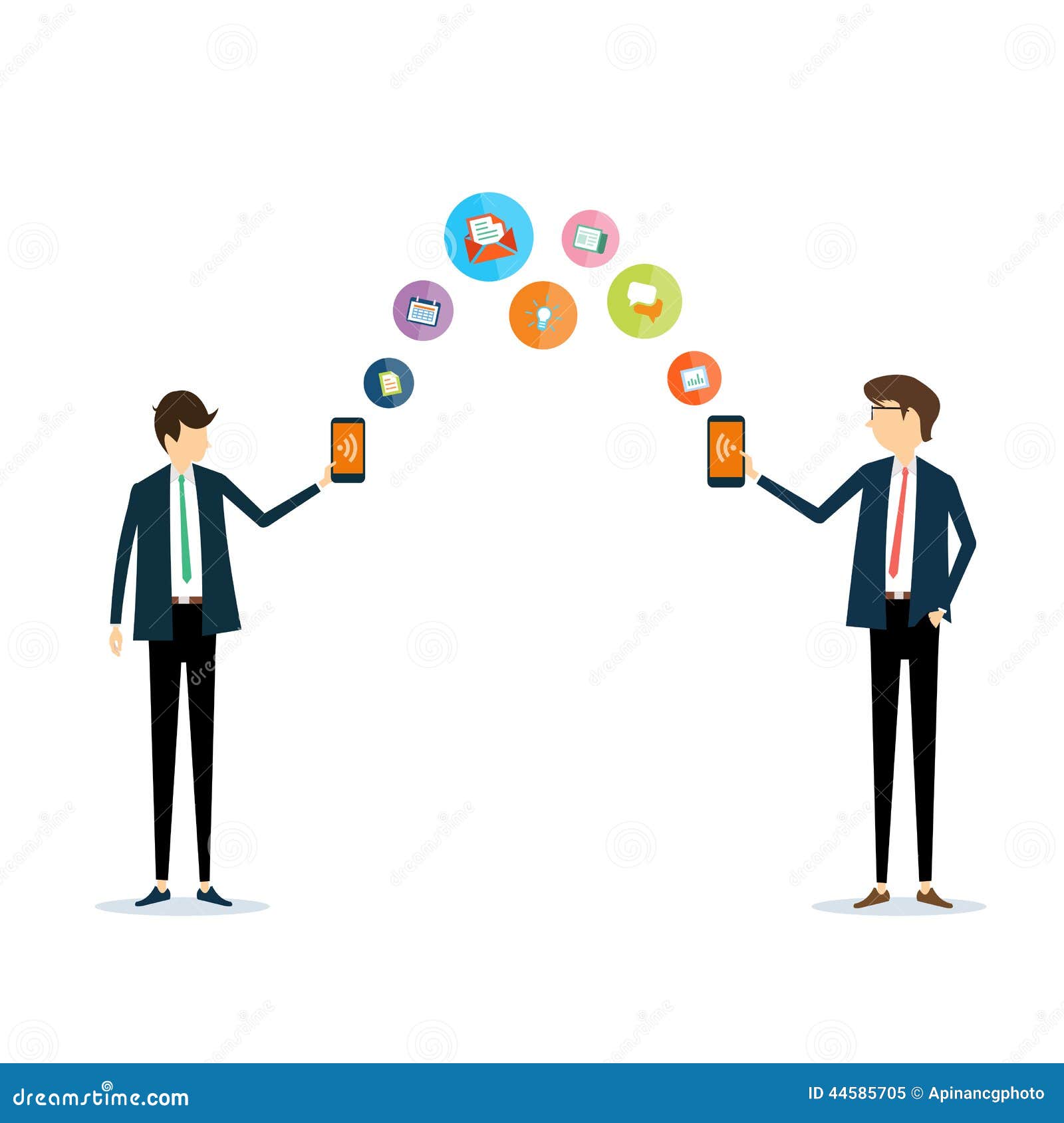 Mobile Business on Line Transaction Vector Backgrounds Concept Stock