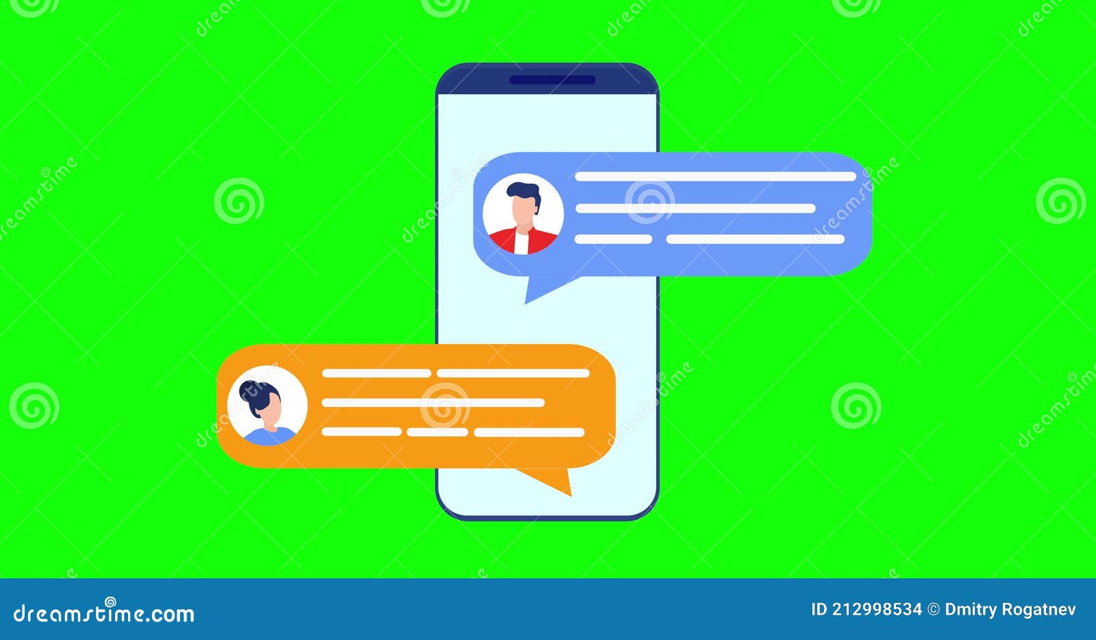 Mobile chat animation. stock footage. Video of animation - 212998534
