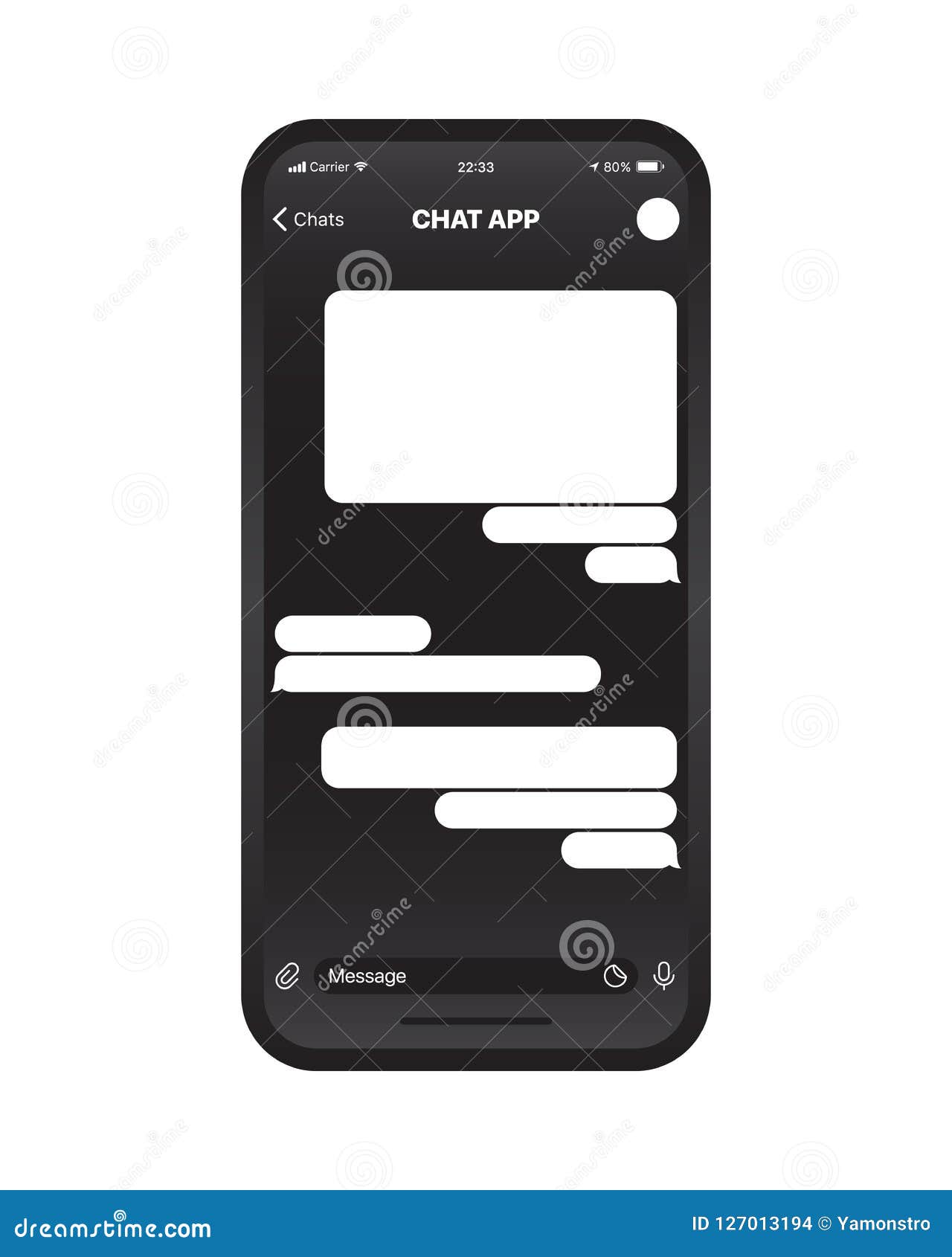 Download Mobile Chat App Vector Mockup Stock Vector - Illustration of banking, mail: 127013194