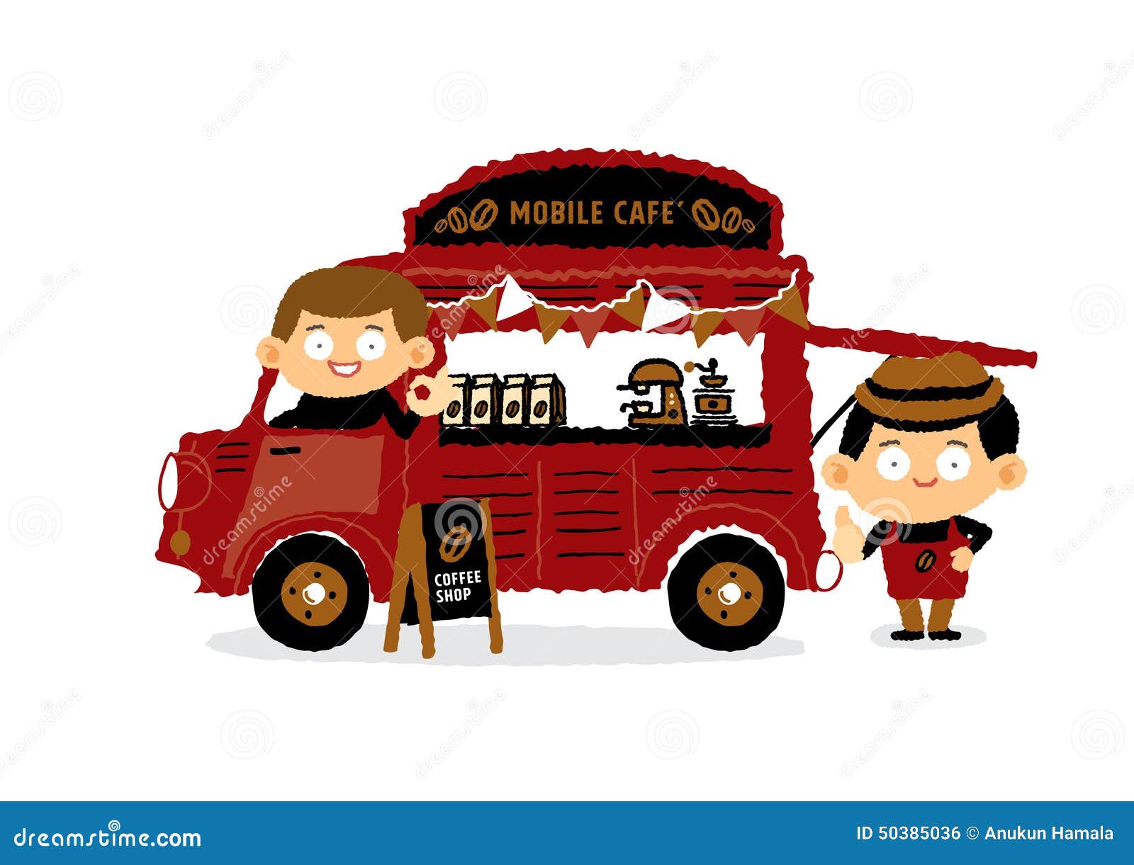 Mobile Coffee Shop Van Cafe Concepts Stock Vector Illustration Of Cargo Concept