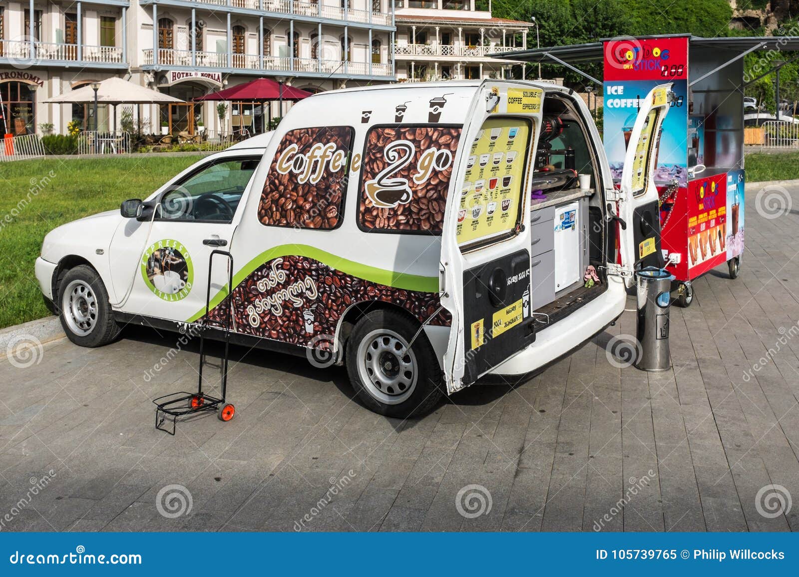 selling coffee from a van