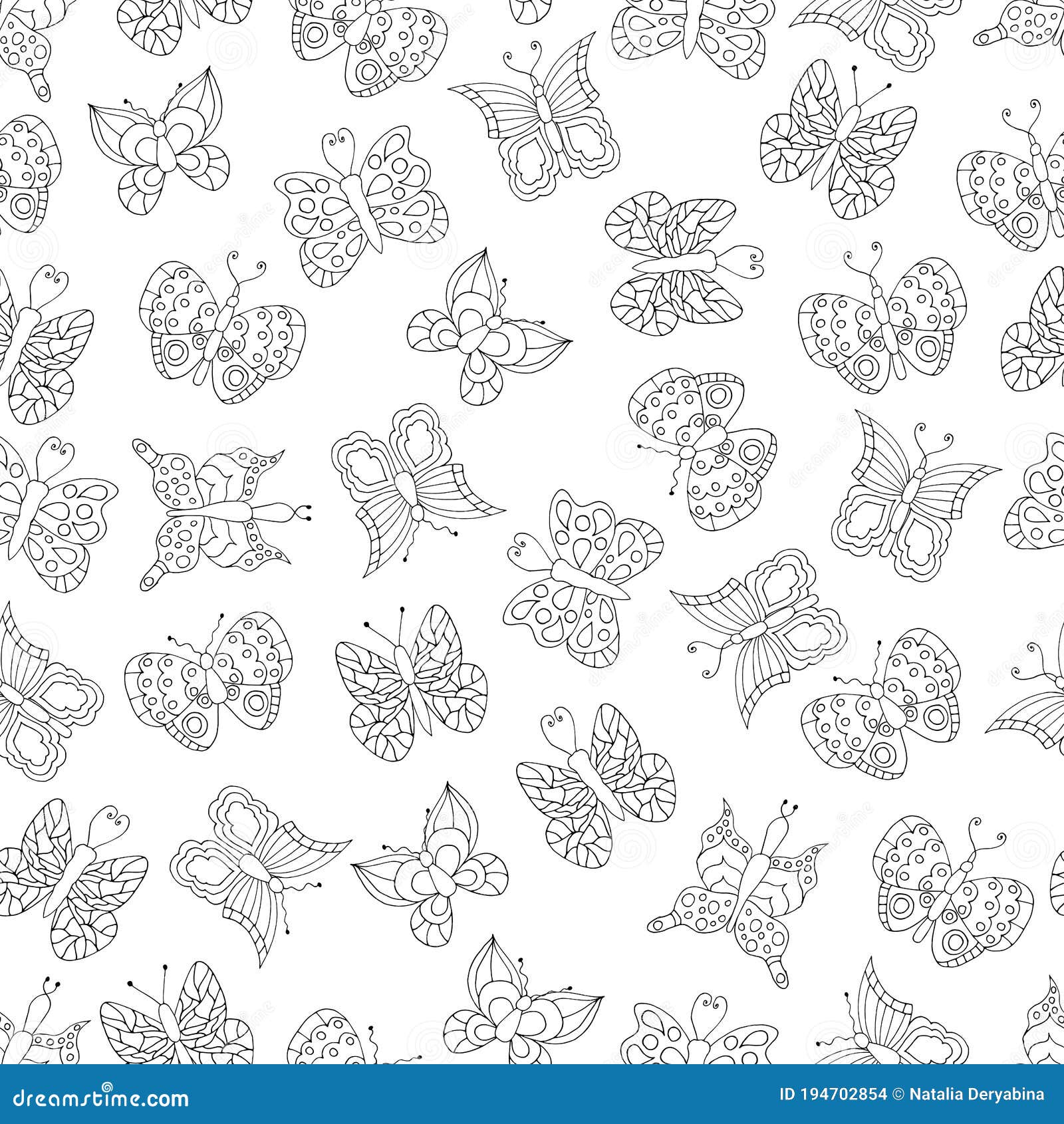 Coloring Book Antistress Seamless Pattern Wallpaper Stock Vector ...