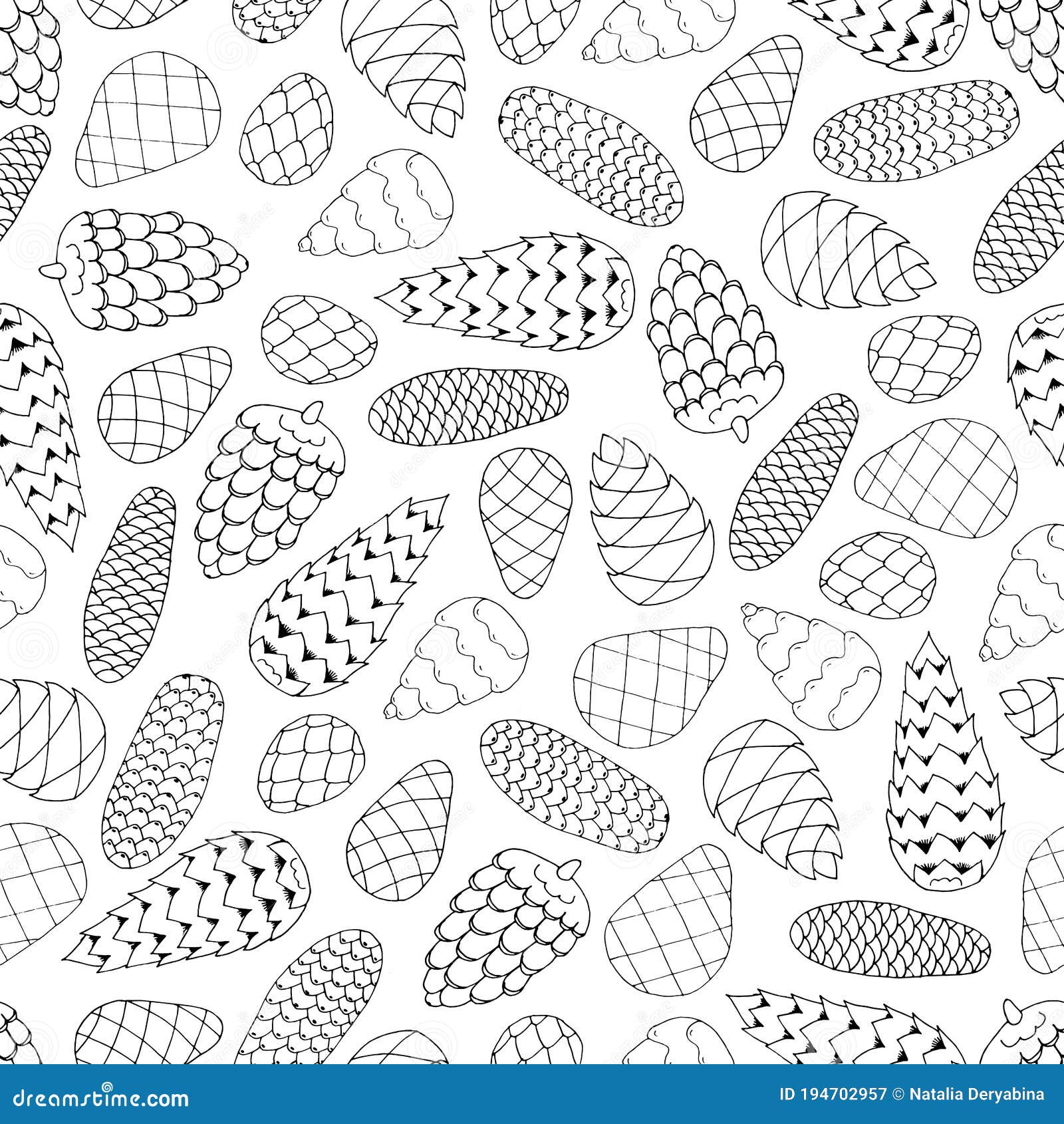 Coloring Book Wallpaper Seamless Pattern Stock Vector - Illustration of ...