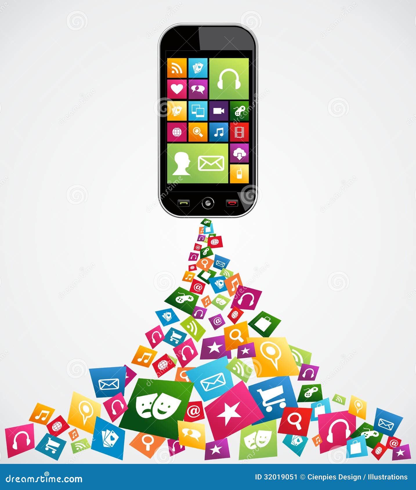 Mobile Computer Applications Stock Vector Illustration Of