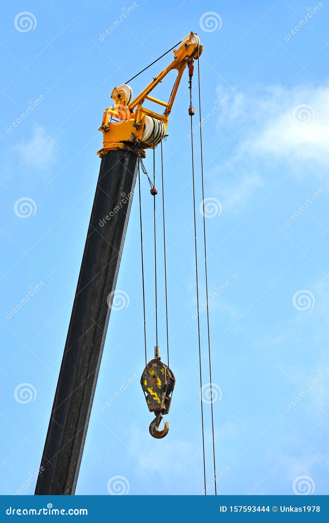 Mobile tower crane stock photo. Image of loader, building 157593444