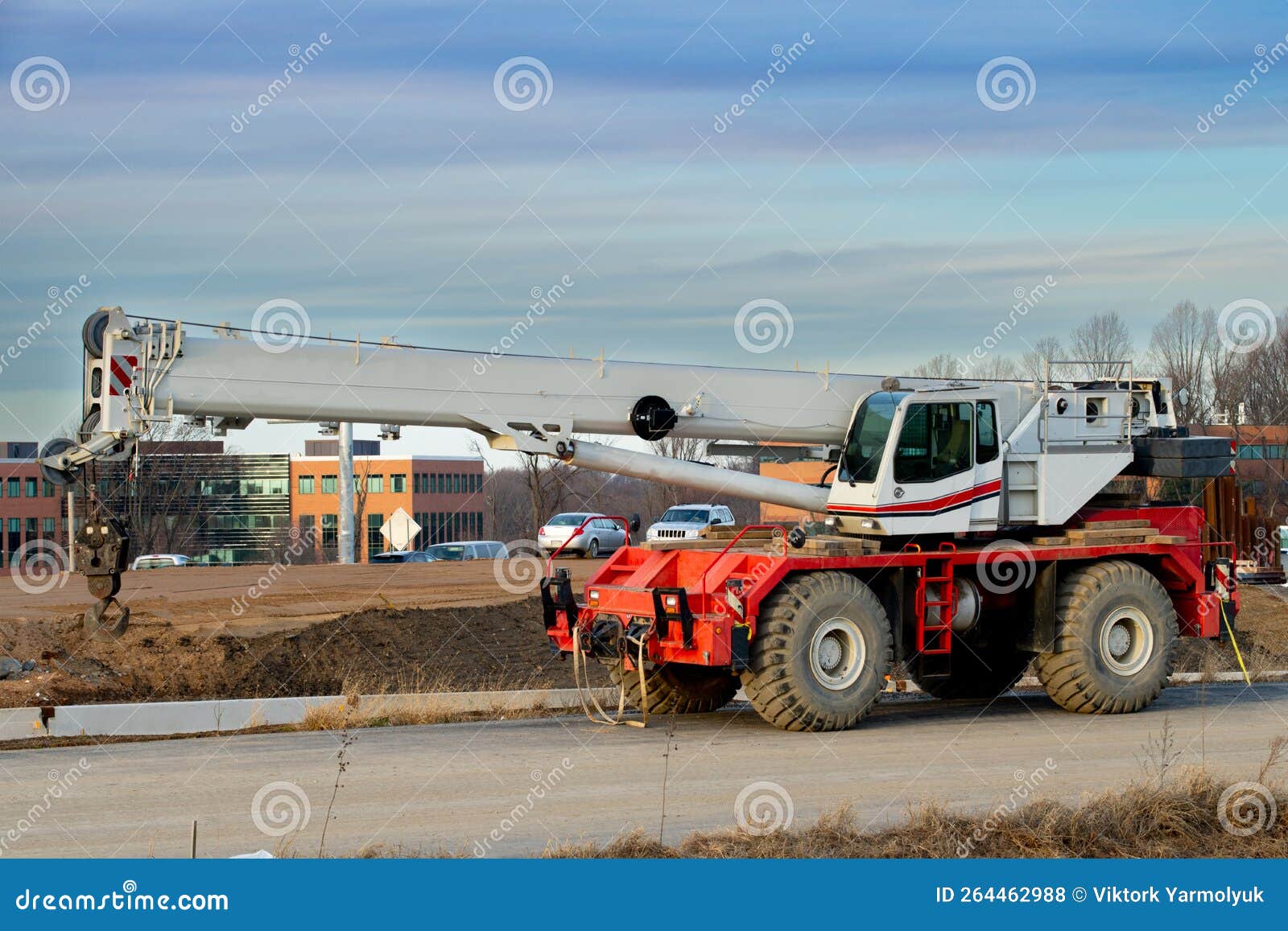 Mobile Crane at Construction Site Stock Photo Image of truck, machine