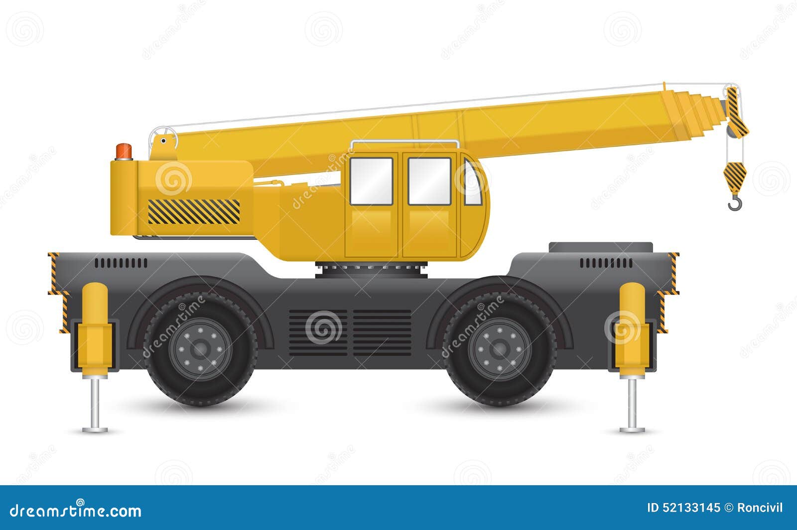 Mobile crane stock vector. Illustration of hook, crawler 52133145