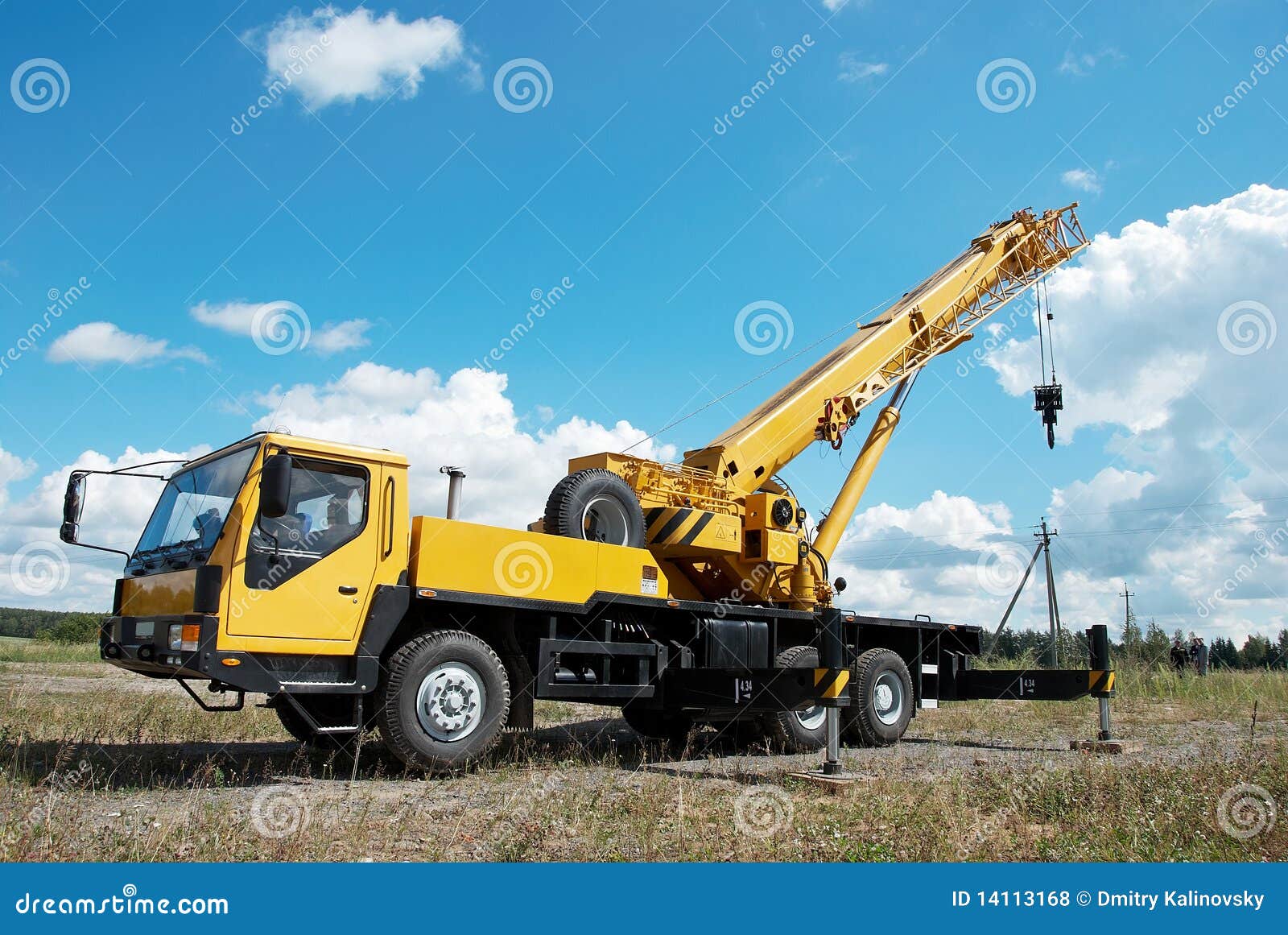 Mobile Crane with Risen Boom Stock Photo Image of crane, boom 14113168