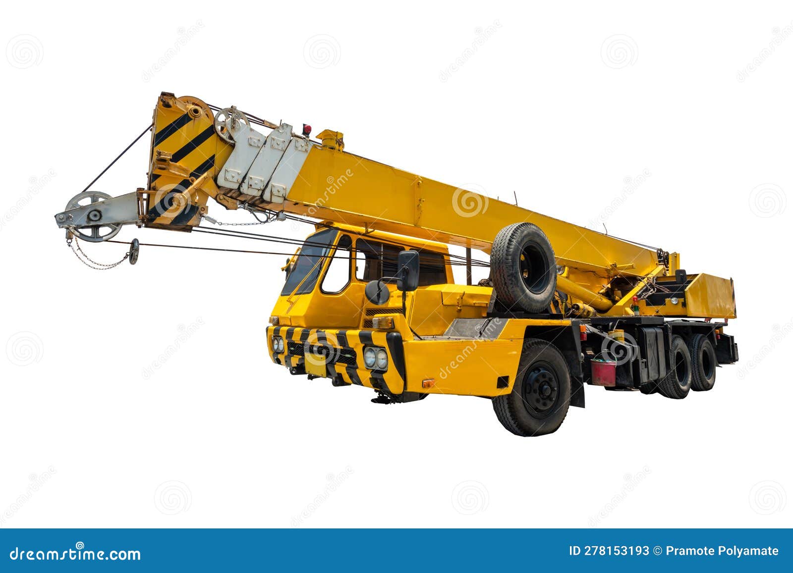 Mobile Crane on White Background. Mobile Crane for Construction Site