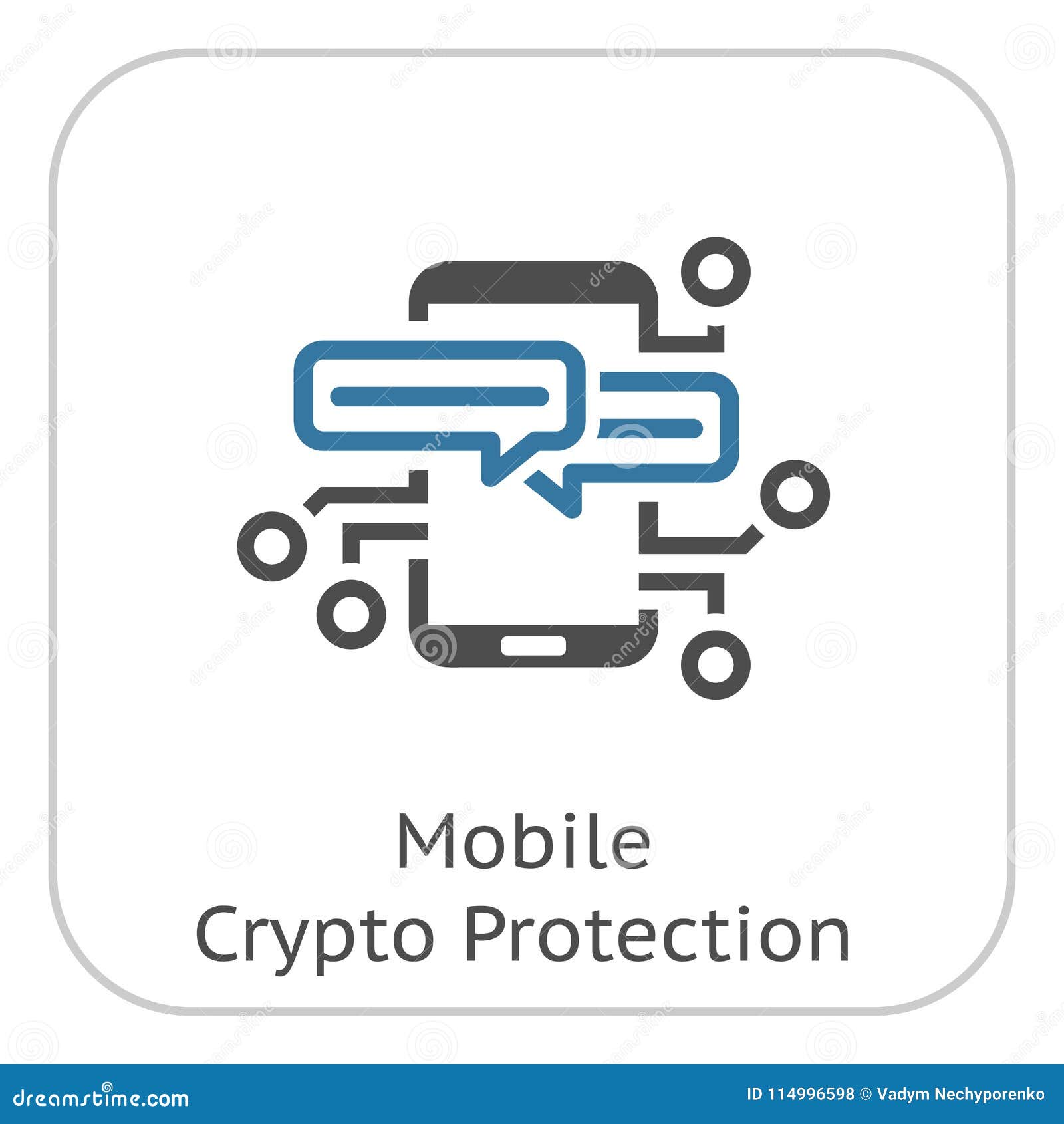 Mobile Crypto Protection Icon. Stock Vector - Illustration ...