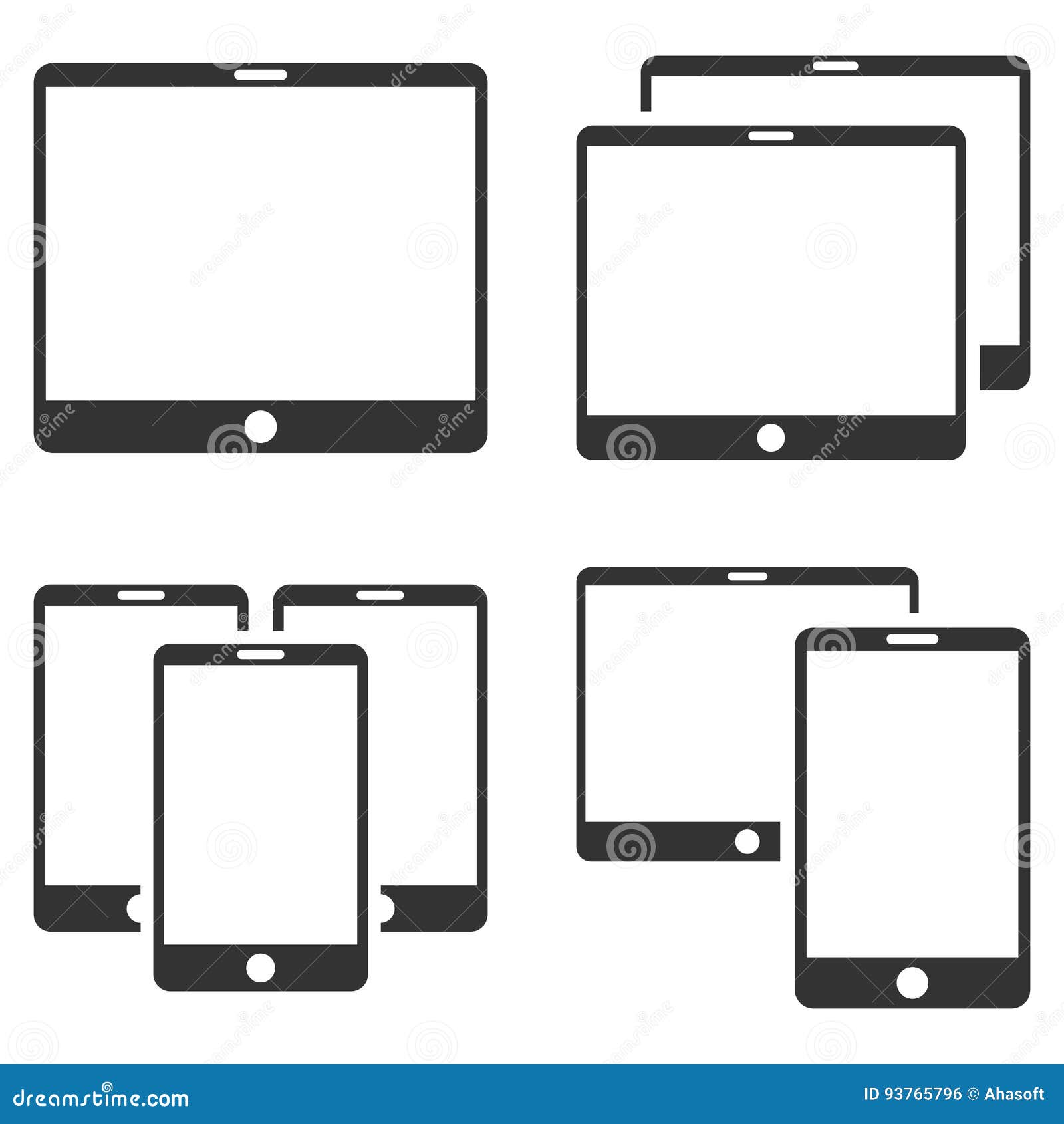 mobile device  flat icon set