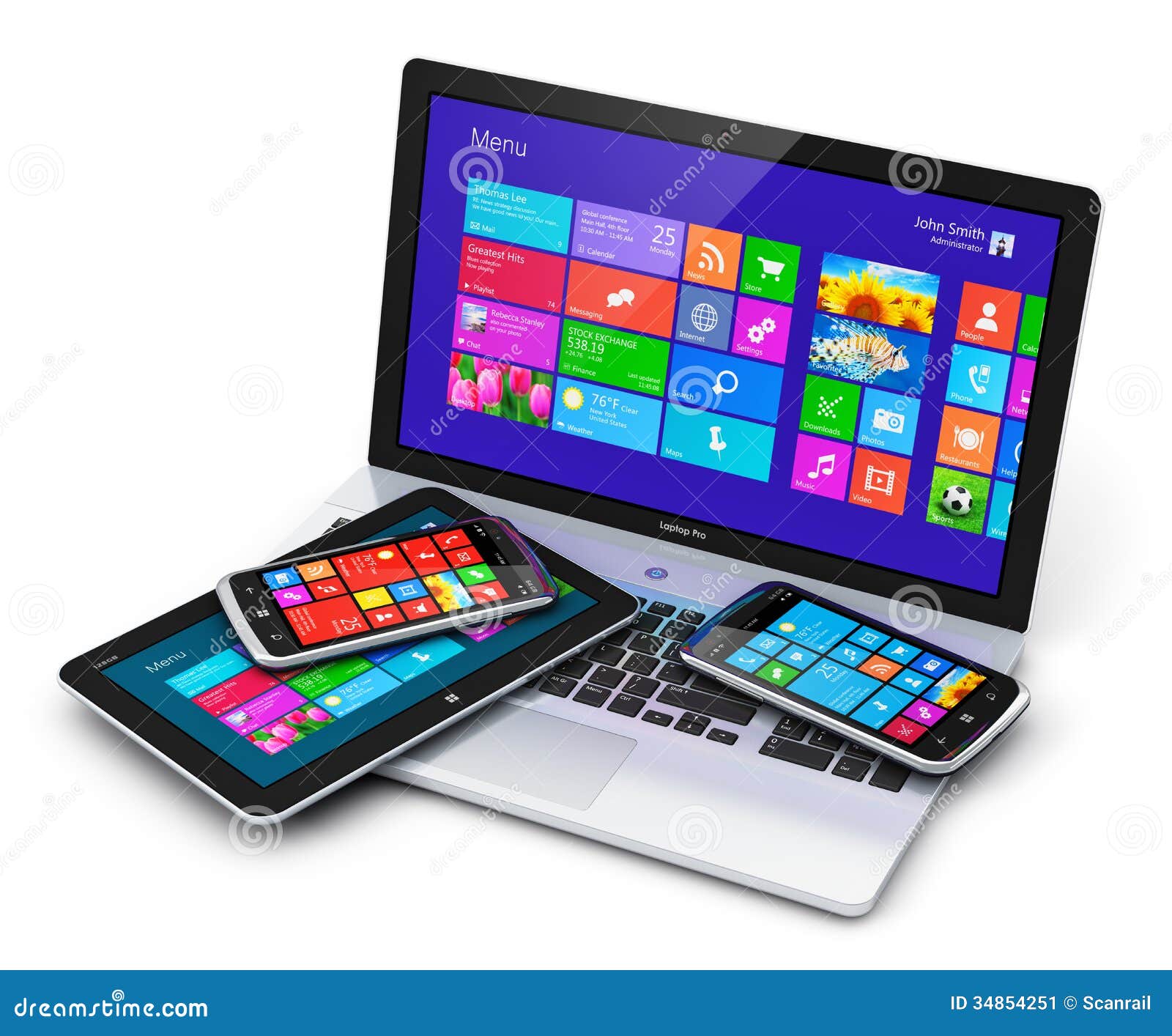 Mobile Devices With Touchscreen Interface Stock Illustration Illustration Of Background Electronic