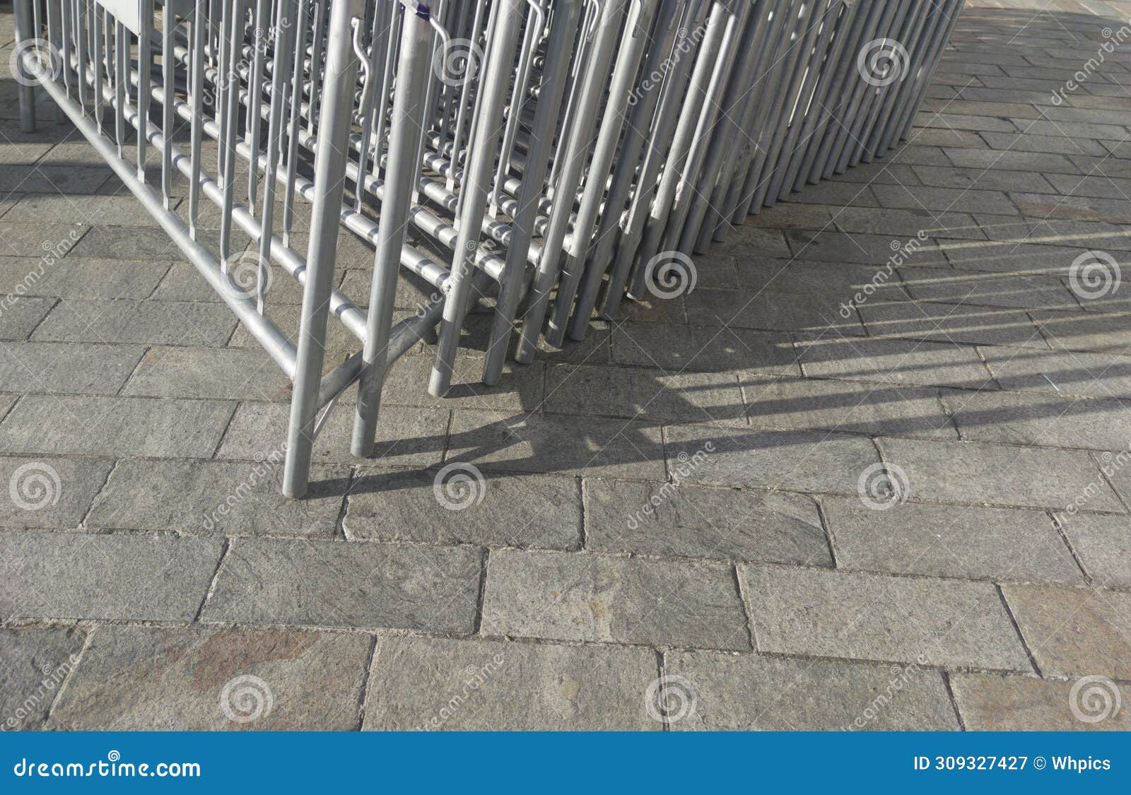 mobile fences stacked for next mass event